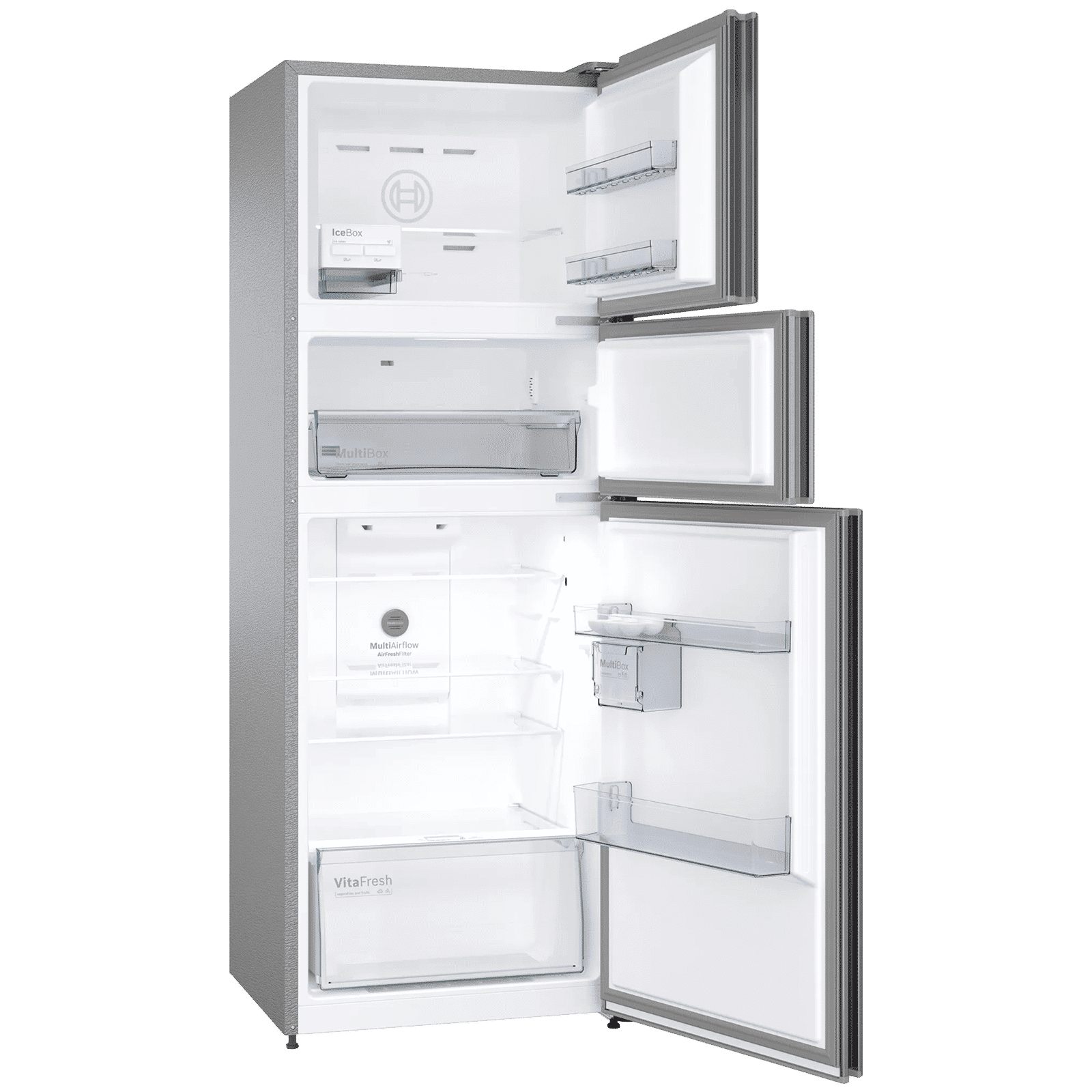 BOSCH Series 4 335 Litres Frost Free Triple Door Convertible Refrigerator with Temperature Display (CMC36K05NI, Smoky Steel) BOSCH Series 4 335 Litres Frost Free Triple Door Convertible Refrigerator with Temperature Display (CMC36K05NI, Smoky Steel)_3