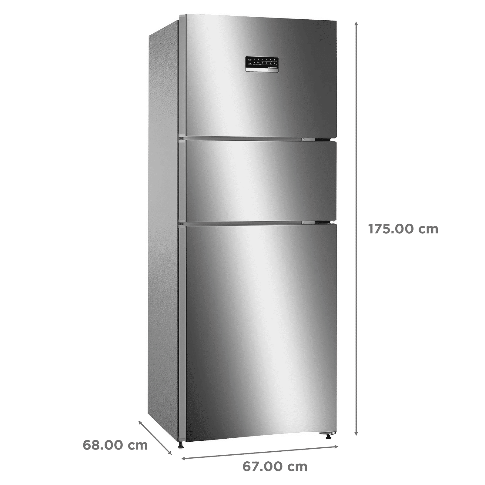 BOSCH Series 4 303 Litres Frost Free Triple Door Convertible Refrigerator with Temperature Display (CMC33K05NI, Smoky Steel) BOSCH Series 4 303 Litres Frost Free Triple Door Convertible Refrigerator with Temperature Display (CMC33K05NI, Smoky Steel)_3