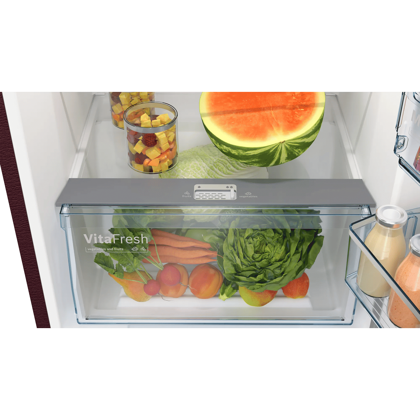 BOSCH Series 4 303 Litres Frost Free Triple Door Convertible Refrigerator with Temperature Display (CMC33WT5NI, Transition Wine) BOSCH Series 4 303 Litres Frost Free Triple Door Convertible Refrigerator with Temperature Display (CMC33WT5NI, Transition Wine)_9