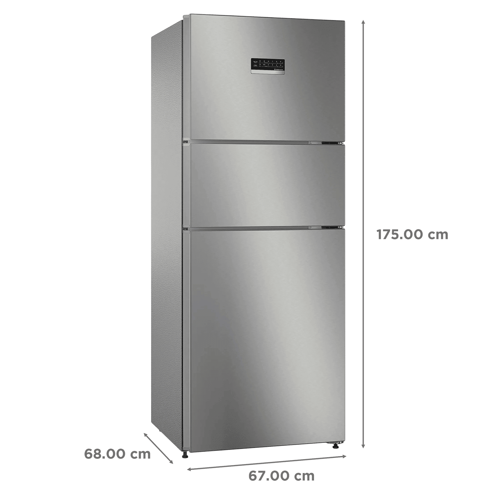 BOSCH Series 4 303 Litres Frost Free Triple Door Convertible Refrigerator with Temperature Display (CMC33S05NI, Shiney Silver)_3