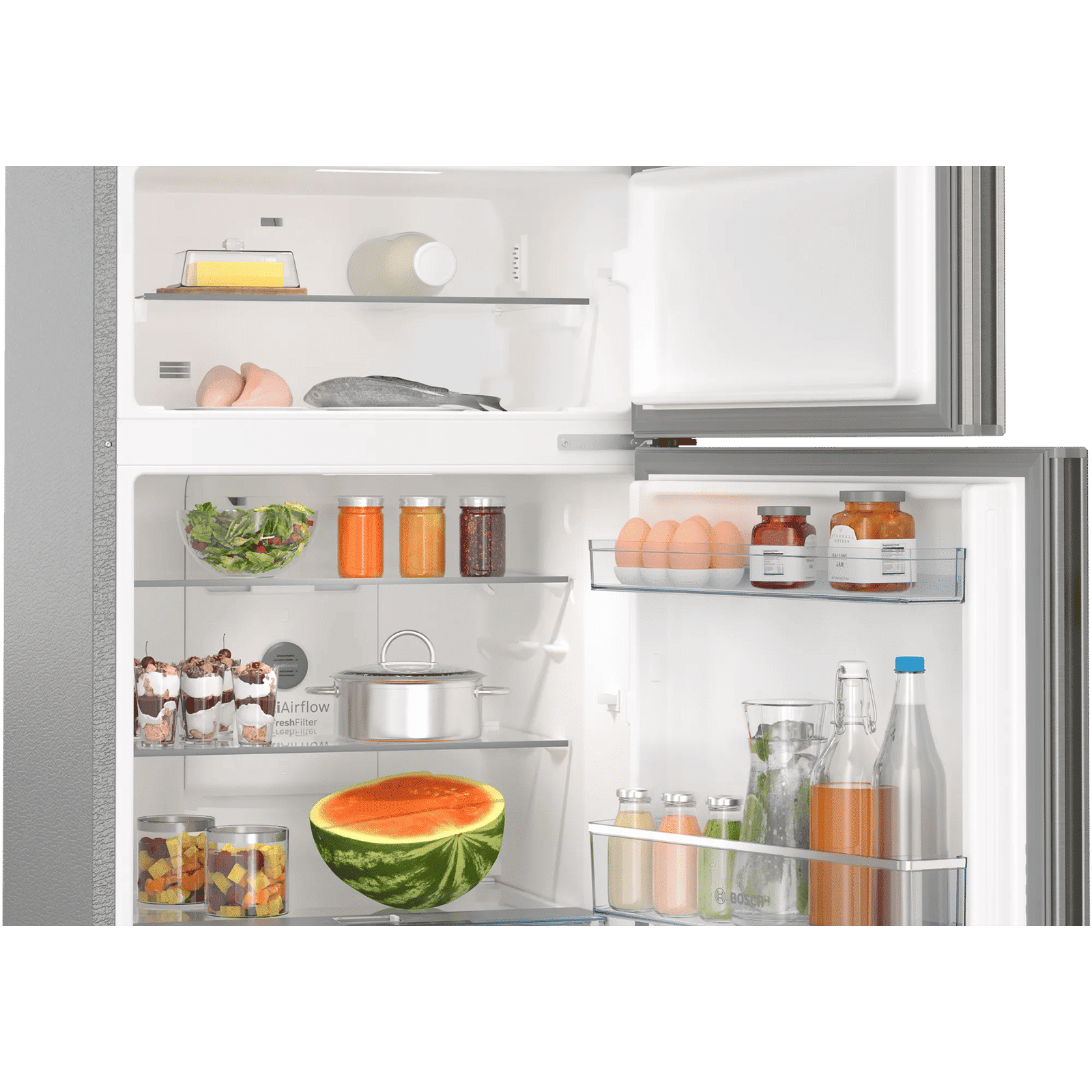 BOSCH Series 4 303 Litres Frost Free Triple Door Convertible Refrigerator with Temperature Display (CMC33S05NI, Shiney Silver)_7