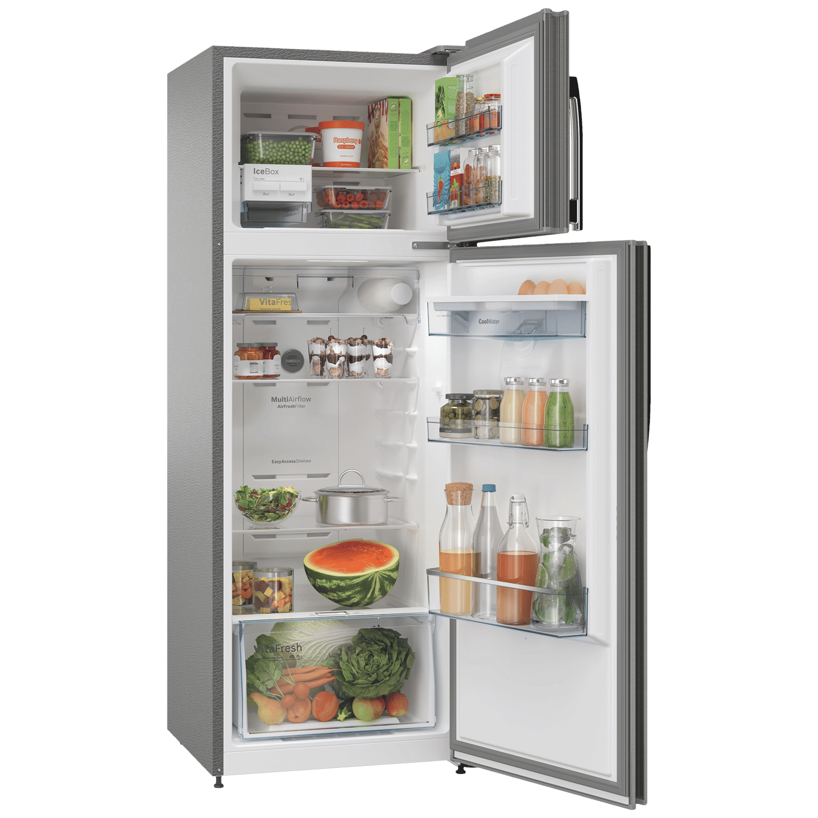 BOSCH Series 4 358 Litres 3 Star Frost Free Double Door Convertible Refrigerator with Temperature Display (CTC35S03DI, Shiney Silver) BOSCH Series 4 358 Litres 3 Star Frost Free Double Door Convertible Refrigerator with Temperature Display (CTC35S03DI, Shiney Silver)_5