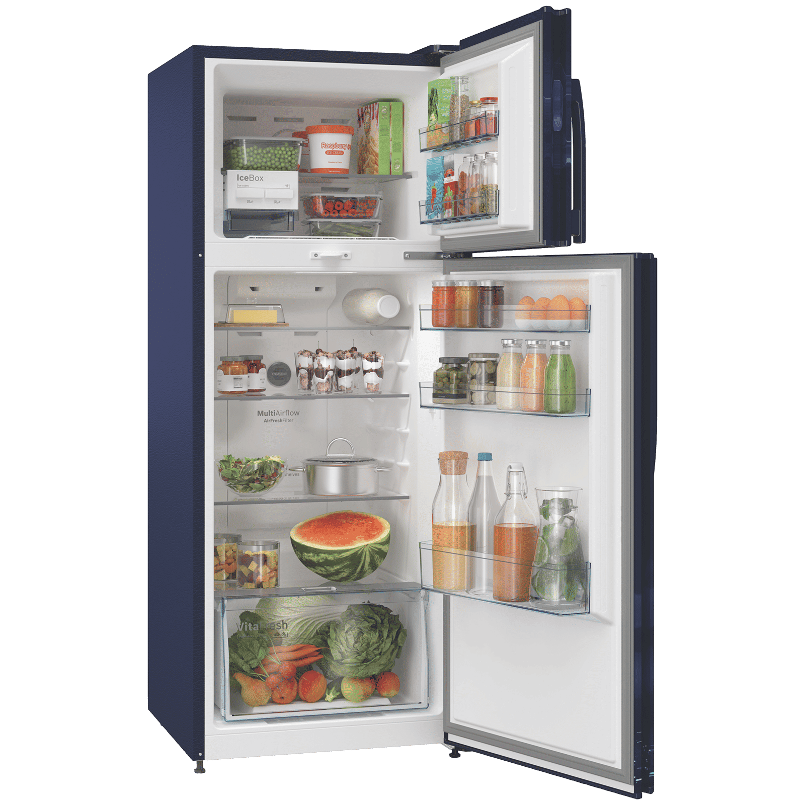 BOSCH Series 4 358 Litres 3 Star Frost Free Double Door Refrigerator with Temperature Display (CTC35B23EI, Sevian Blue) BOSCH Series 4 358 Litres 3 Star Frost Free Double Door Refrigerator with Temperature Display (CTC35B23EI, Sevian Blue)_5