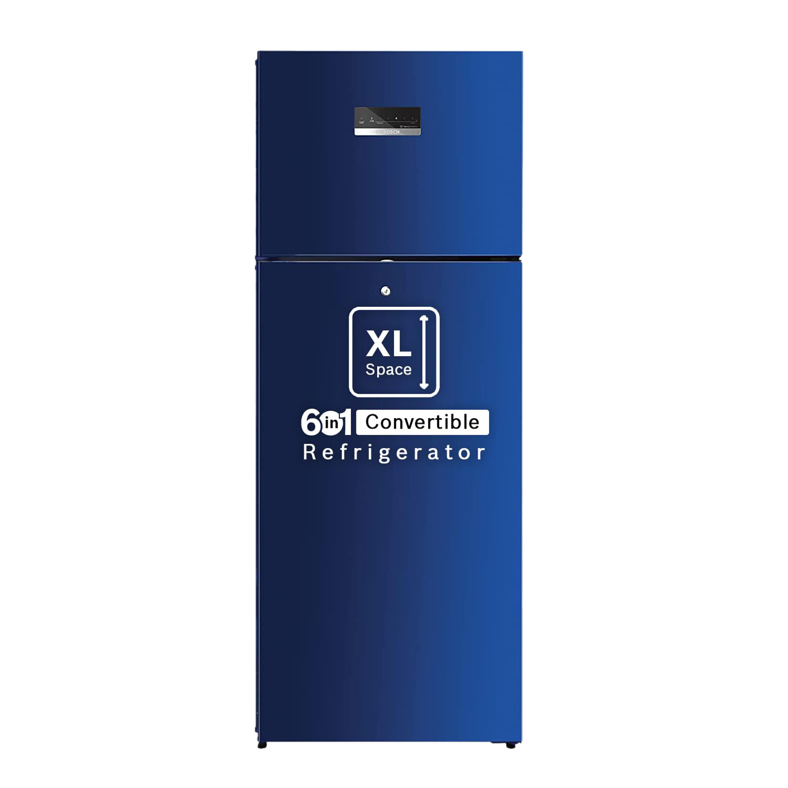 BOSCH Series 4 358 Litres 3 Star Frost Free Double Door Convertible Refrigerator with Temperature Display (CTC35BT3NI, Transition Blue)_1