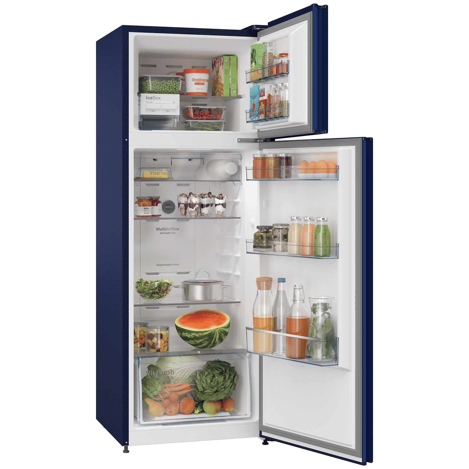 BOSCH Series 4 358 Litres 3 Star Frost Free Double Door Convertible Refrigerator with Temperature Display (CTC35BT3NI, Transition Blue)_5