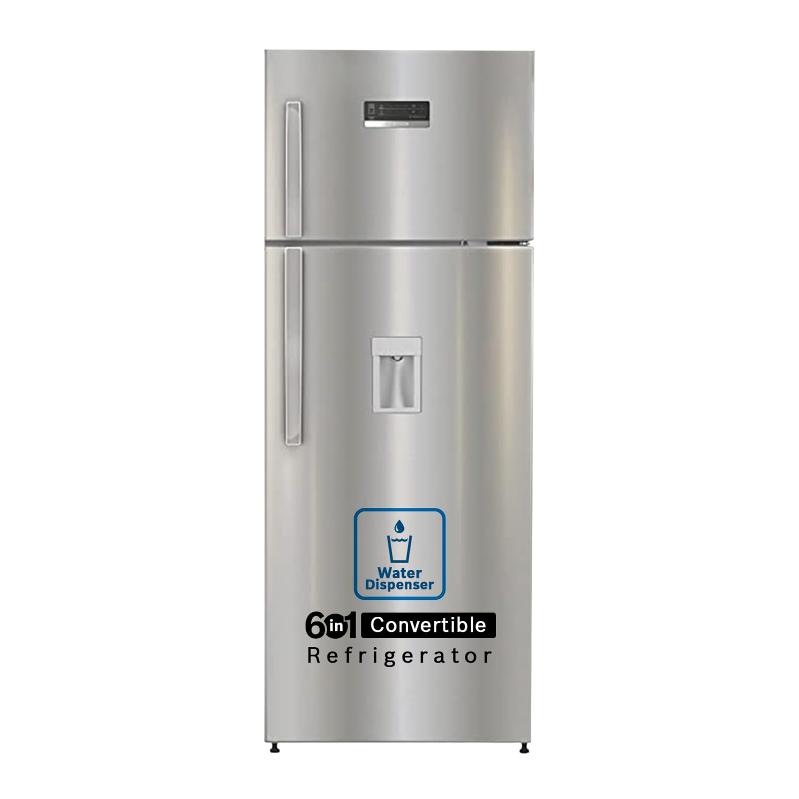 BOSCH Series 4 290 Litres 4 Star Frost Free Double Door Convertible Refrigerator with Water Dispenser (CTC29S04DI, Shiney Silver)_1