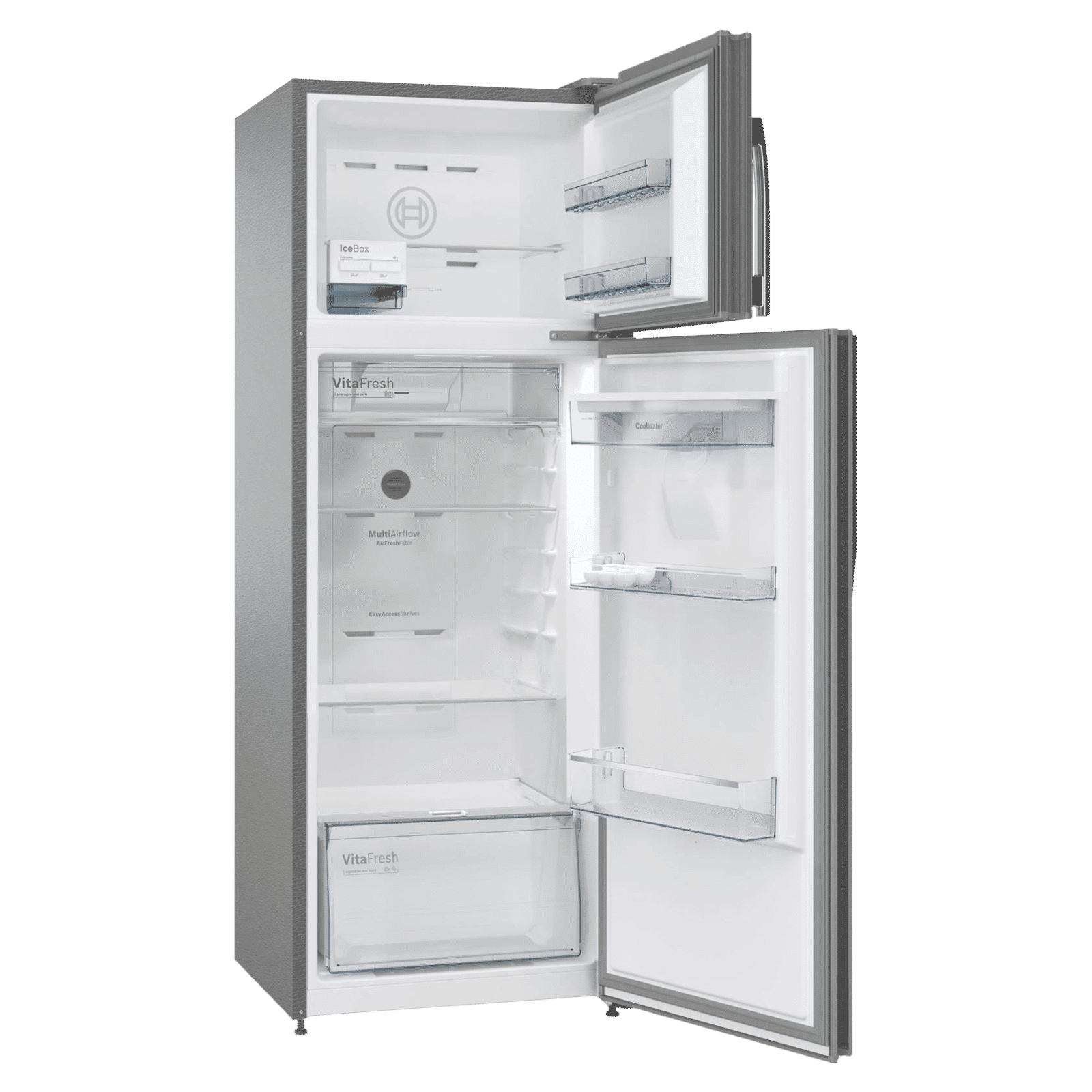 BOSCH Series 4 290 Litres 4 Star Frost Free Double Door Convertible Refrigerator with Water Dispenser (CTC29S04DI, Shiney Silver)_6