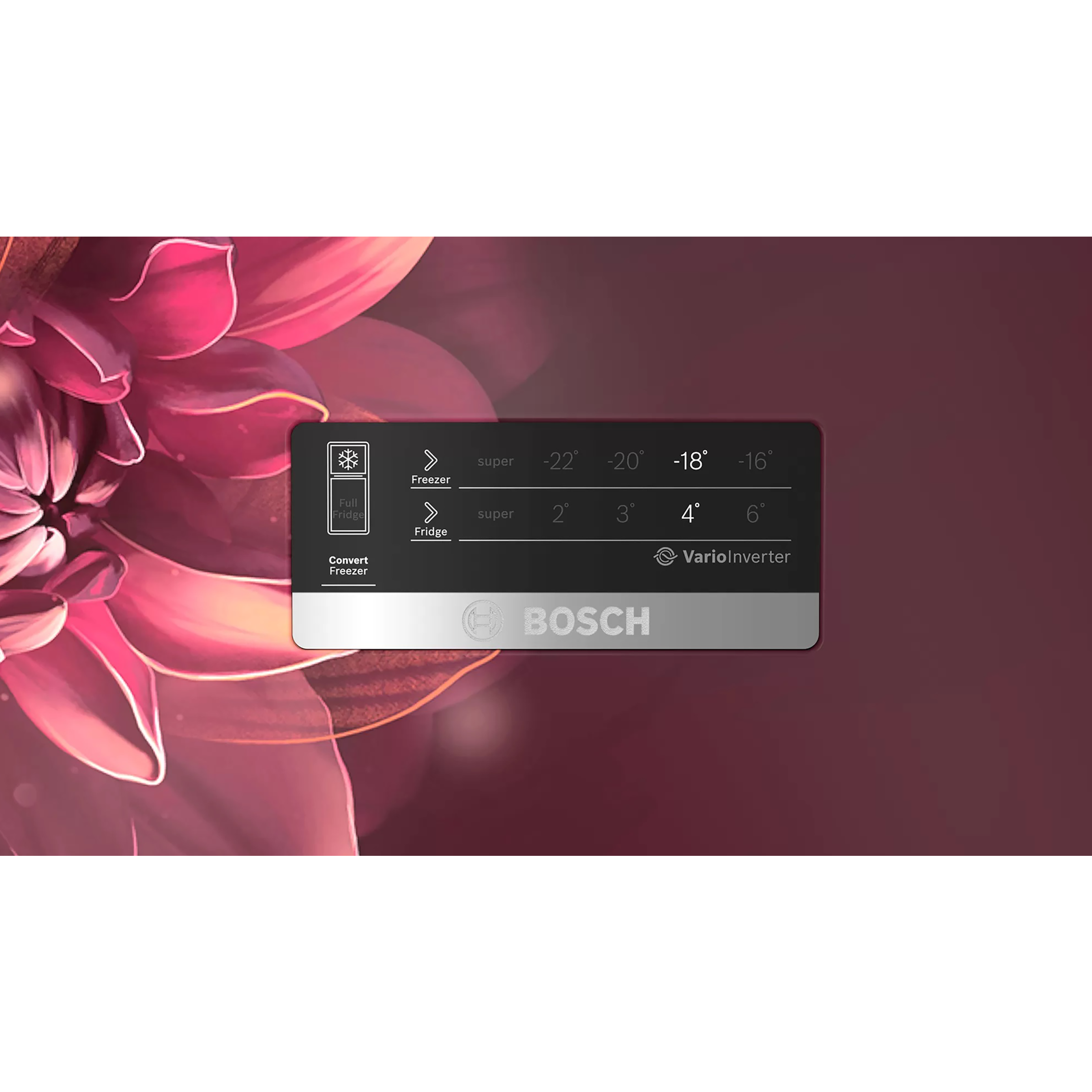 BOSCH Series 4 290 Litres 4 Star Frost Free Double Door Convertible Refrigerator with Temperature Display (CTC29W24EI, Sevian Wine) BOSCH Series 4 290 Litres 4 Star Frost Free Double Door Convertible Refrigerator with Temperature Display (CTC29W24EI, Sevian Wine)_7