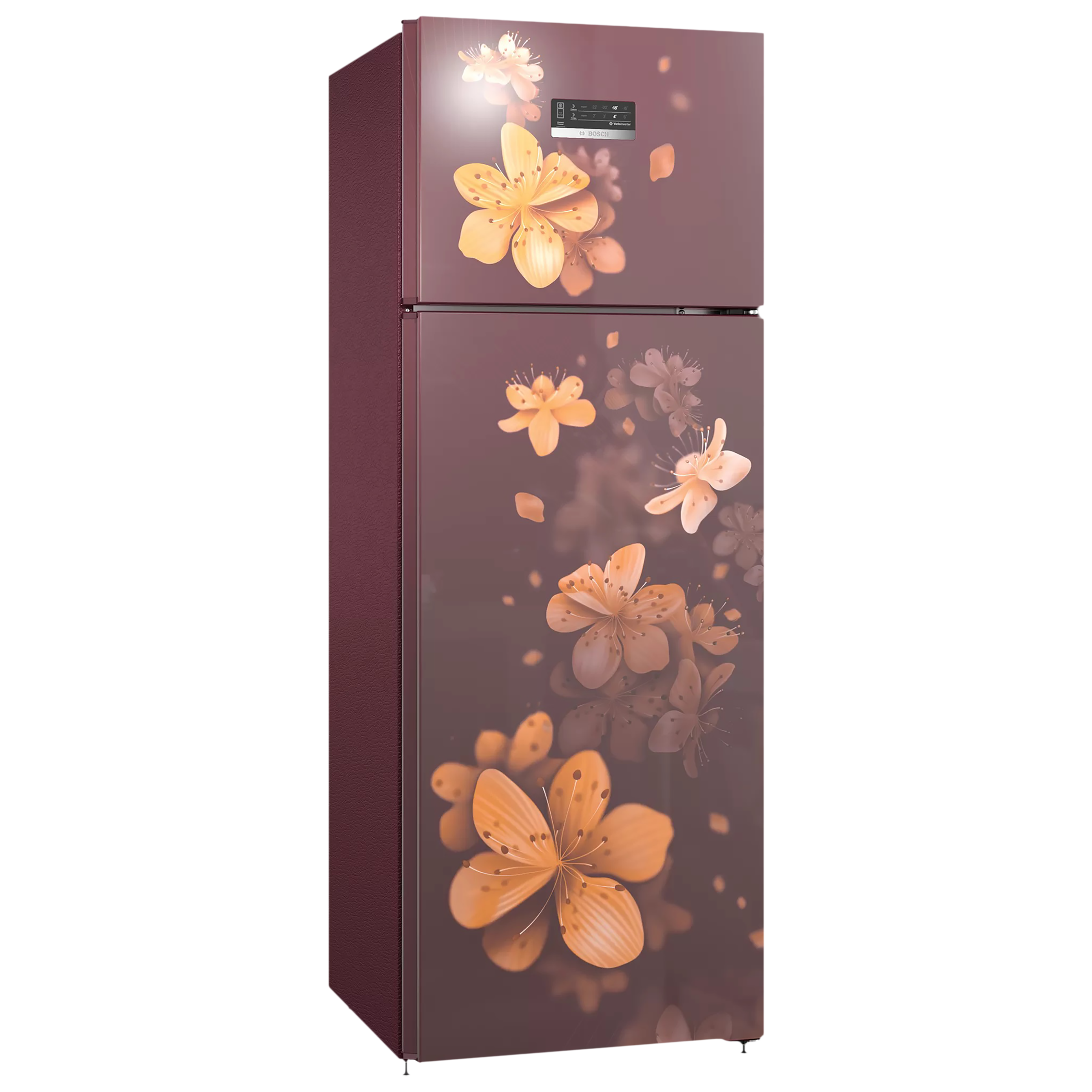 BOSCH Series 4 290 Litres 3 Star Frost Free Double Door Convertible Refrigerator with Temperature Display (CTC29W13NI, Acasia Wine)_1