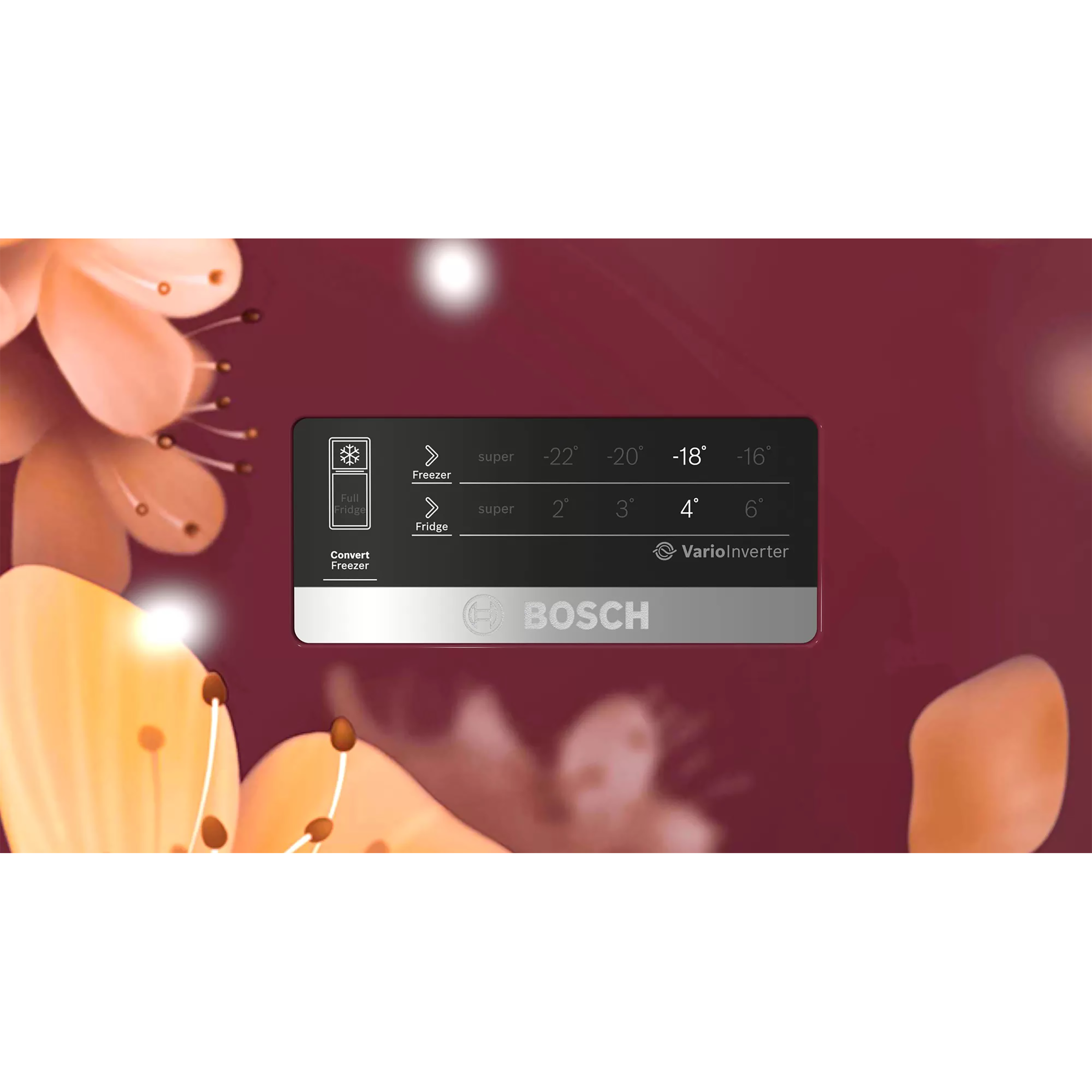 BOSCH Series 4 290 Litres 3 Star Frost Free Double Door Convertible Refrigerator with Temperature Display (CTC29W13NI, Acasia Wine)_7