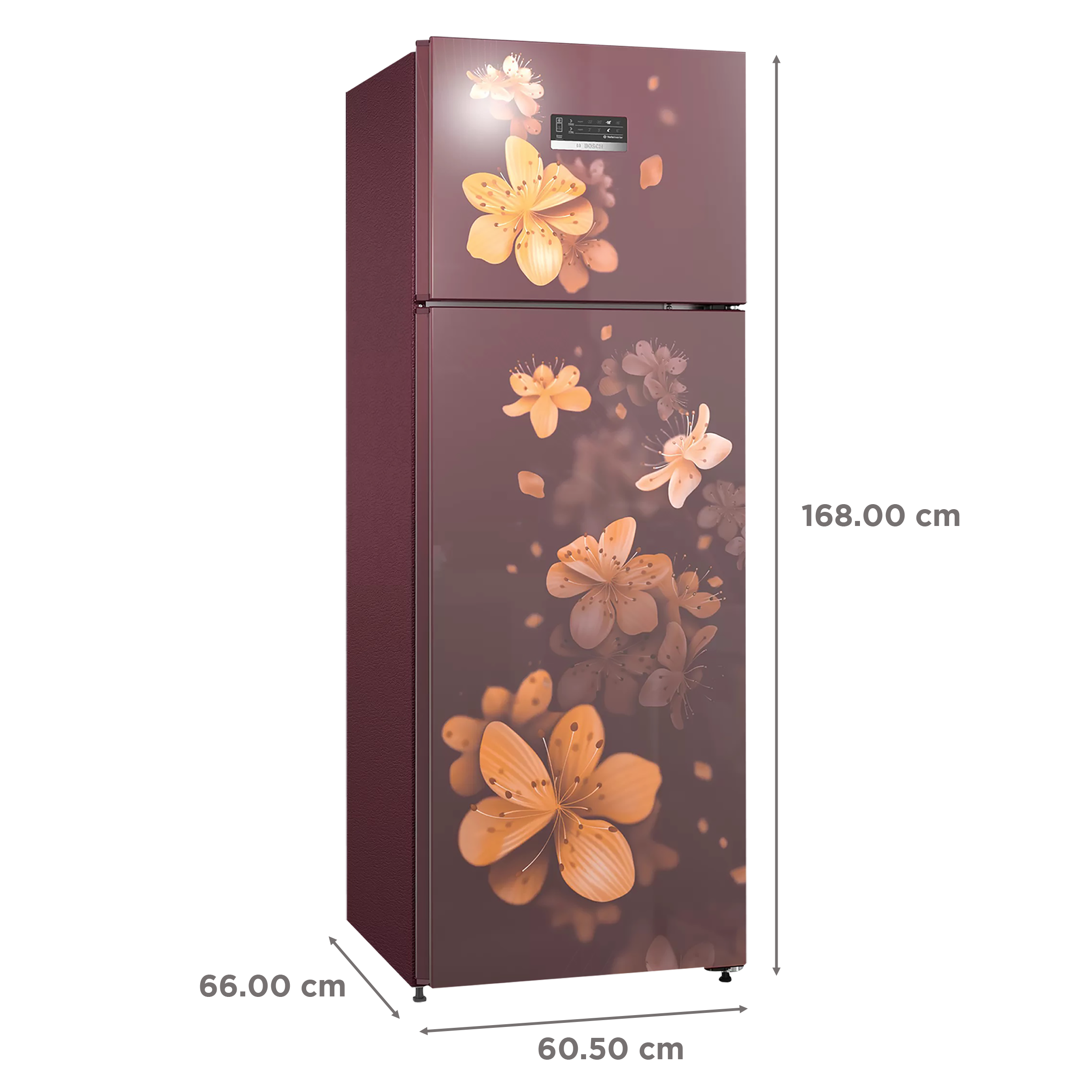 BOSCH Series 4 290 Litres 3 Star Frost Free Double Door Convertible Refrigerator with Temperature Display (CTC29W13NI, Acasia Wine)_3