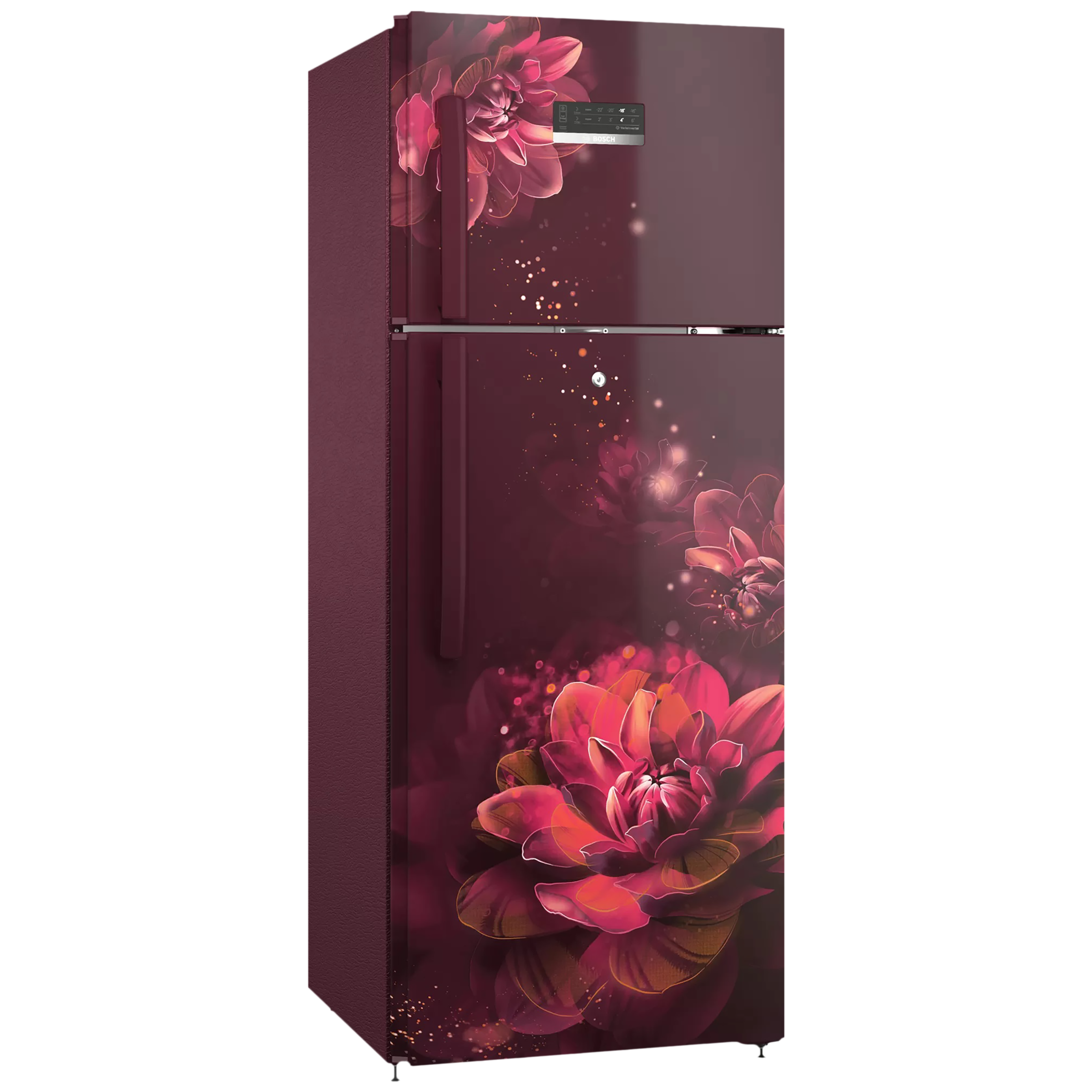 BOSCH Series 6 243 Litres 4 Star Frost Free Double Door Convertible Refrigerator with Temperature Display (CTC27W24EI, Sevian Wine)_1