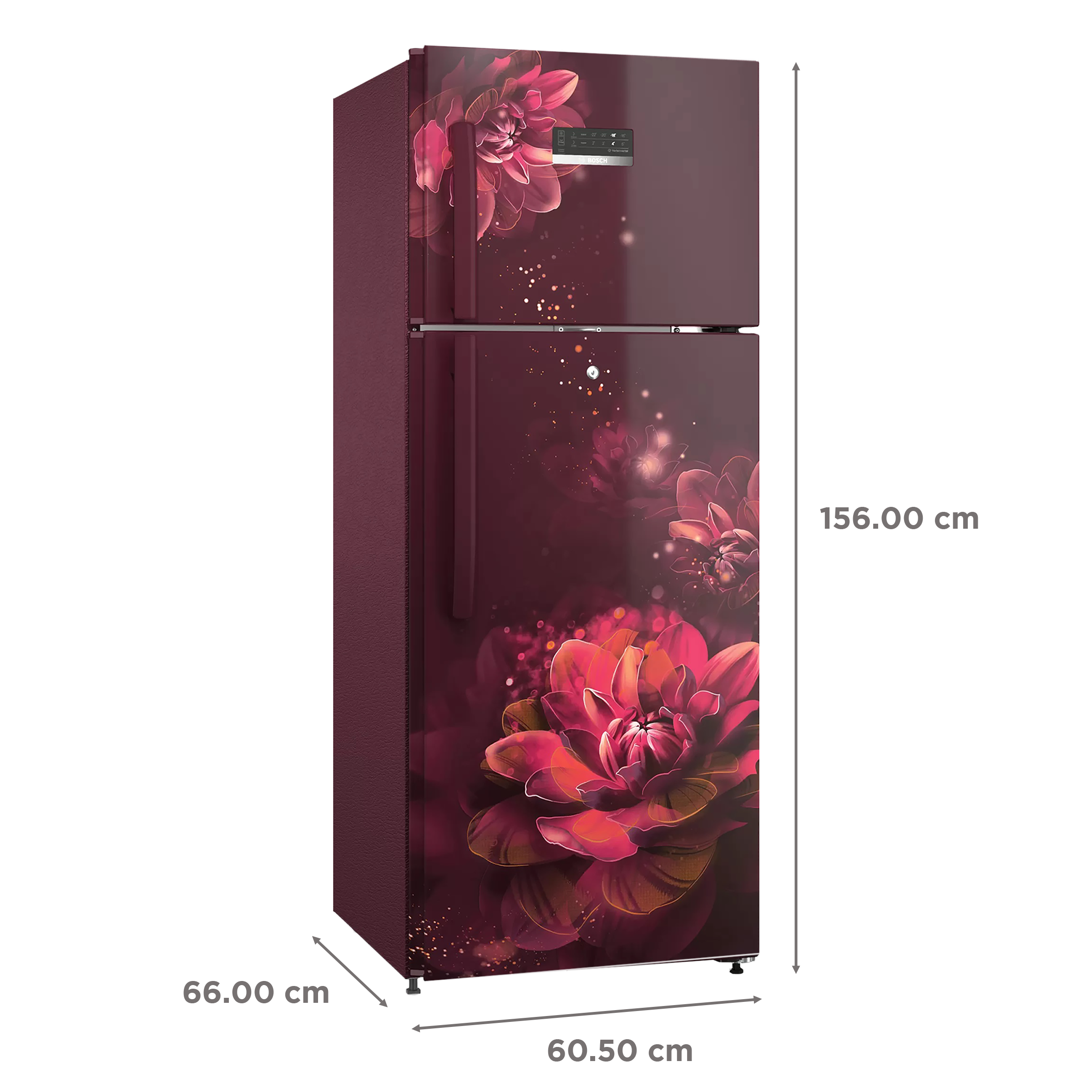 BOSCH Series 6 243 Litres 4 Star Frost Free Double Door Convertible Refrigerator with Temperature Display (CTC27W24EI, Sevian Wine)_3