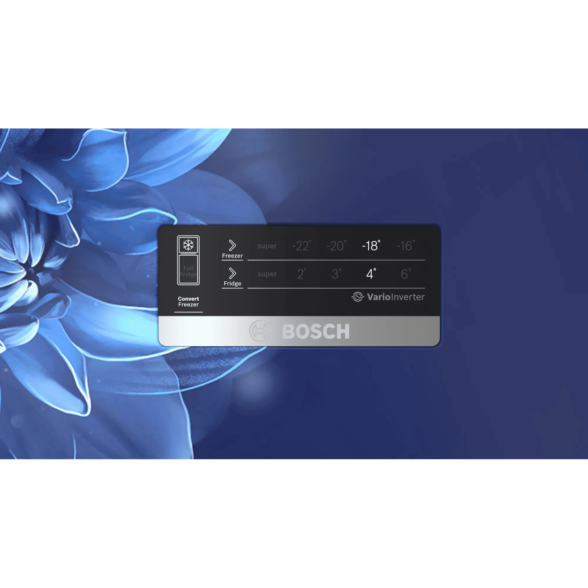 BOSCH Series 4 263 Litres 3 Star Frost Free Double Door Convertible Refrigerator with Temperature Display (CTC27B23EI, Sevian Blue)_3