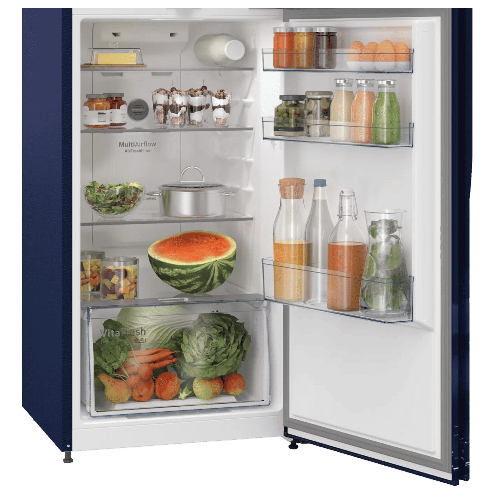 BOSCH Series 4 263 Litres 3 Star Frost Free Double Door Convertible Refrigerator with Temperature Display (CTC27B23EI, Sevian Blue)_4