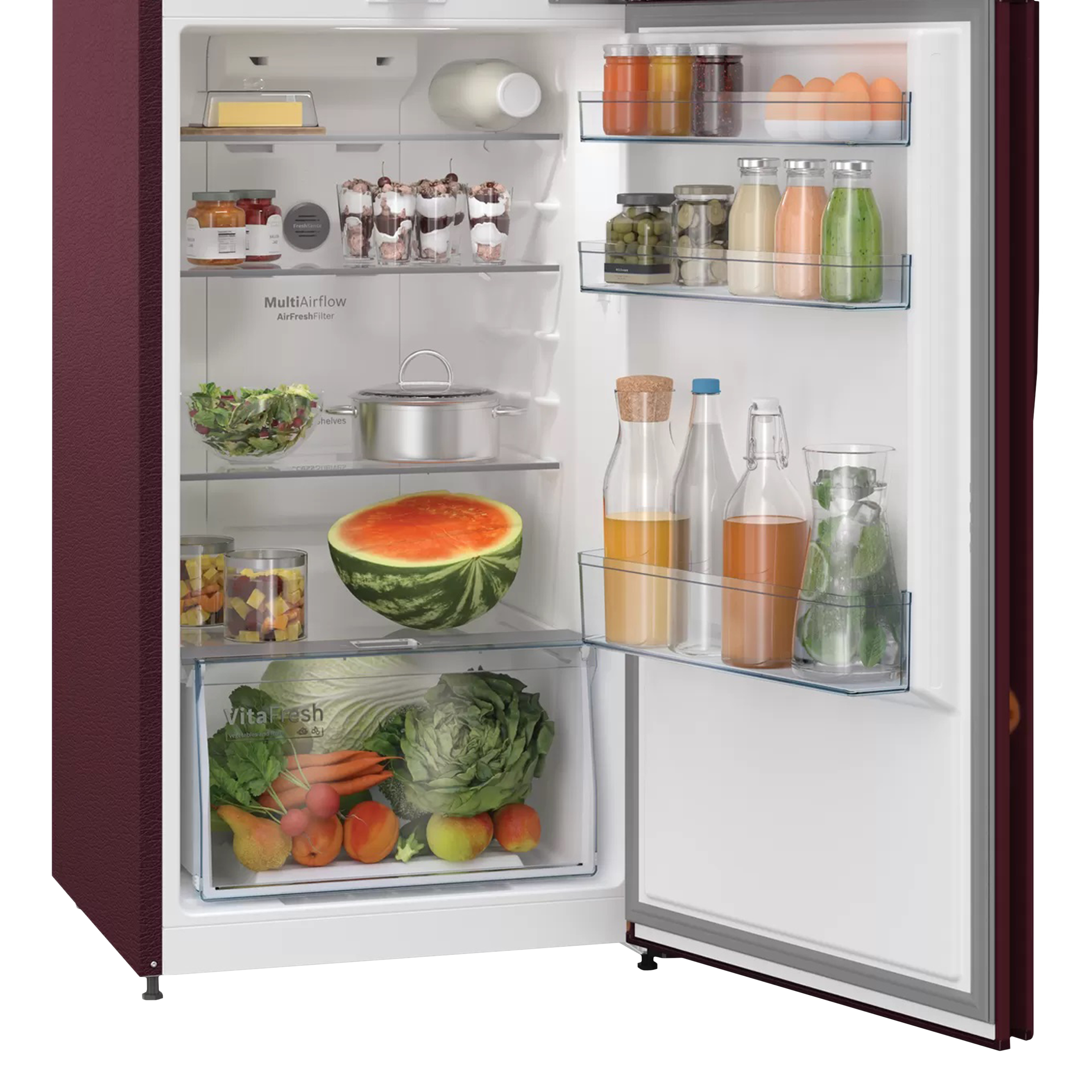 BOSCH Series 4 243 Litres 3 Star Frost Free Double Door Convertible Refrigerator with Temperature Display (CTC27W13EI, Acasia Wine)_7
