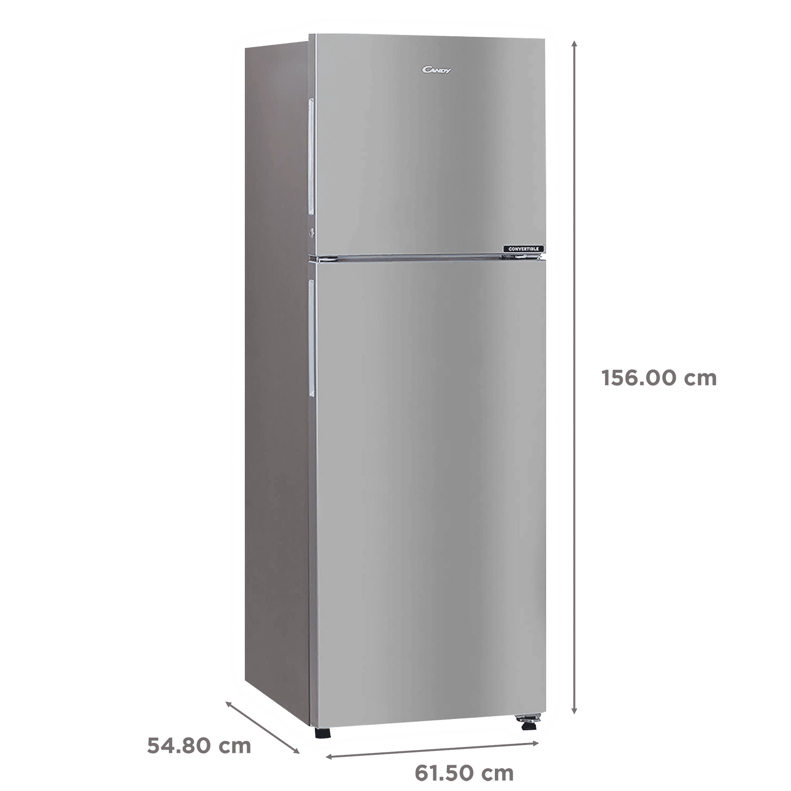 CANDY 258 Litres 2 Star Frost Free Double Door Convertible Refrigerator with Multi Air Flow System (CDD2582MS, Moon Silver) CANDY 258 Litres 2 Star Frost Free Double Door Convertible Refrigerator with Multi Air Flow System (CDD2582MS, Moon Silver)_3