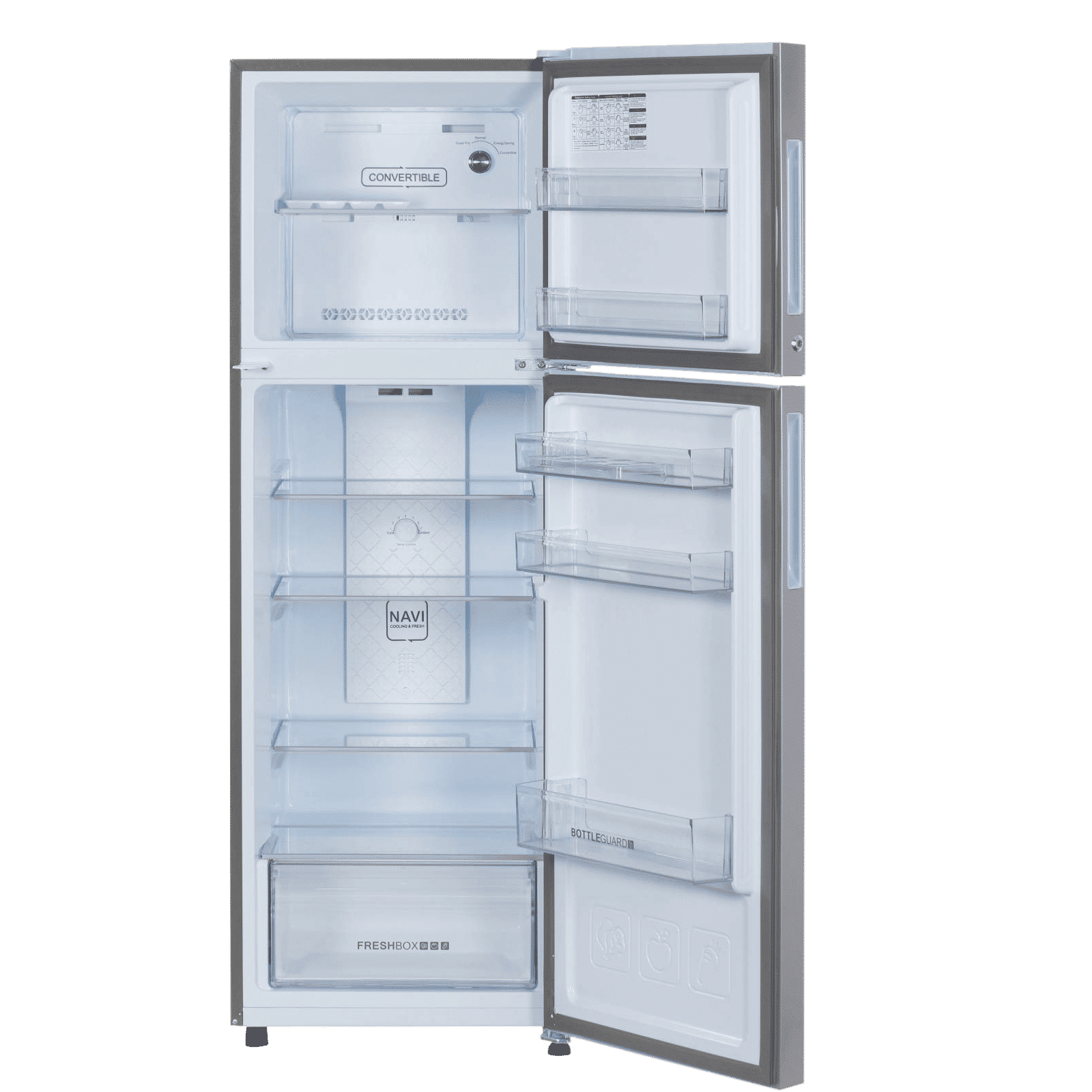 CANDY 258 Litres 2 Star Frost Free Double Door Convertible Refrigerator with Multi Air Flow System (CDD2582MS, Moon Silver) CANDY 258 Litres 2 Star Frost Free Double Door Convertible Refrigerator with Multi Air Flow System (CDD2582MS, Moon Silver)_6