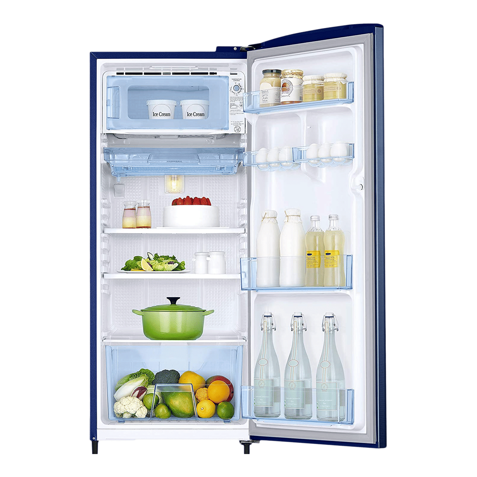 SAMSUNG Stylish Grande 192 Litres 3 Star Direct Cool Single Door Refrigerator with Anti-Bacterial Gasket (RR20A172YCU/HL, Camellia Blue) SAMSUNG Stylish Grande 192 Litres 3 Star Direct Cool Single Door Refrigerator with Anti-Bacterial Gasket (RR20A172YCU/HL, Camellia Blue)_5