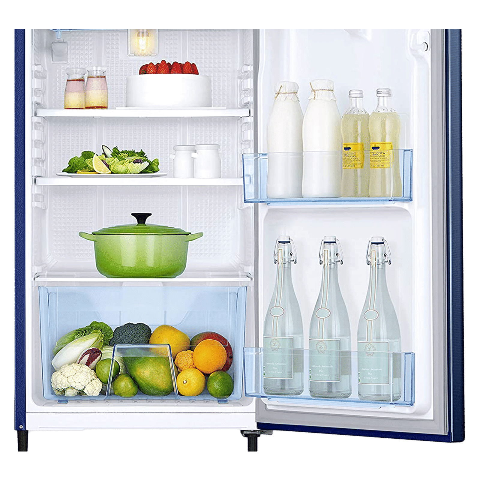 SAMSUNG Stylish Grande 192 Litres 3 Star Direct Cool Single Door Refrigerator with Anti-Bacterial Gasket (RR20A172YCU/HL, Camellia Blue) SAMSUNG Stylish Grande 192 Litres 3 Star Direct Cool Single Door Refrigerator with Anti-Bacterial Gasket (RR20A172YCU/HL, Camellia Blue)_7
