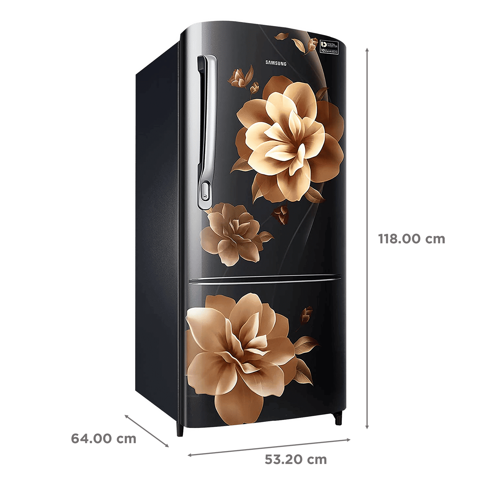 SAMSUNG Stylish Grande 192 Litres 3 Star Direct Cool Single Door Refrigerator with Anti-Bacterial Gasket (RR20A172YCB/HL, Camellia Black) SAMSUNG Stylish Grande 192 Litres 3 Star Direct Cool Single Door Refrigerator with Anti-Bacterial Gasket (RR20A172YCB/HL, Camellia Black)_3