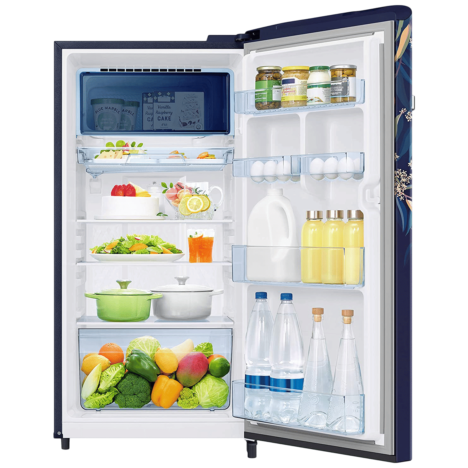 SAMSUNG Digi-Touch Cool 198 Litres 3 Star Direct Cool Single Door Refrigerator with Base Stand Drawer (RR21A2E2YTU/HL, Delight Indigo)_5