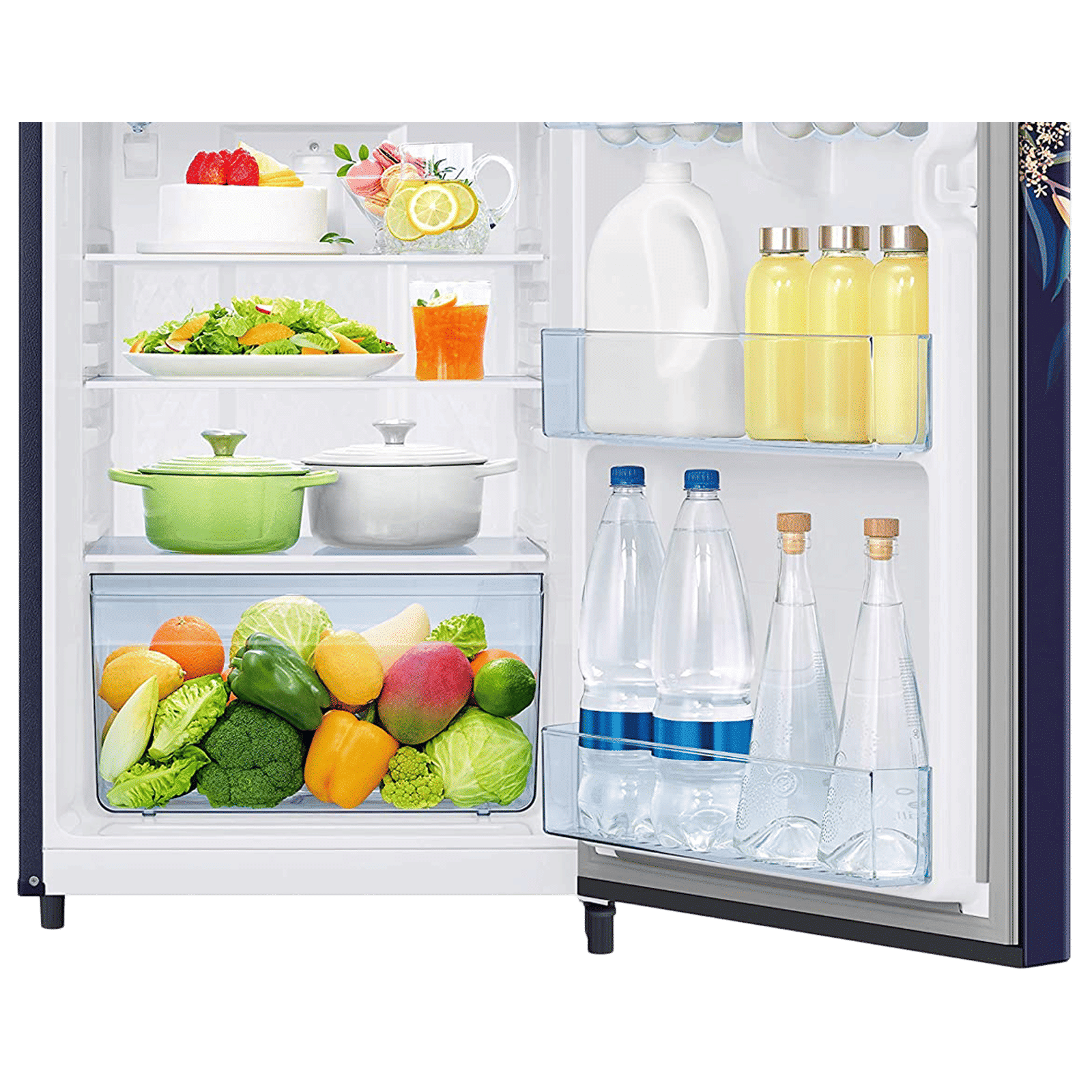 SAMSUNG Digi-Touch Cool 198 Litres 3 Star Direct Cool Single Door Refrigerator with Base Stand Drawer (RR21A2E2YTU/HL, Delight Indigo)_6