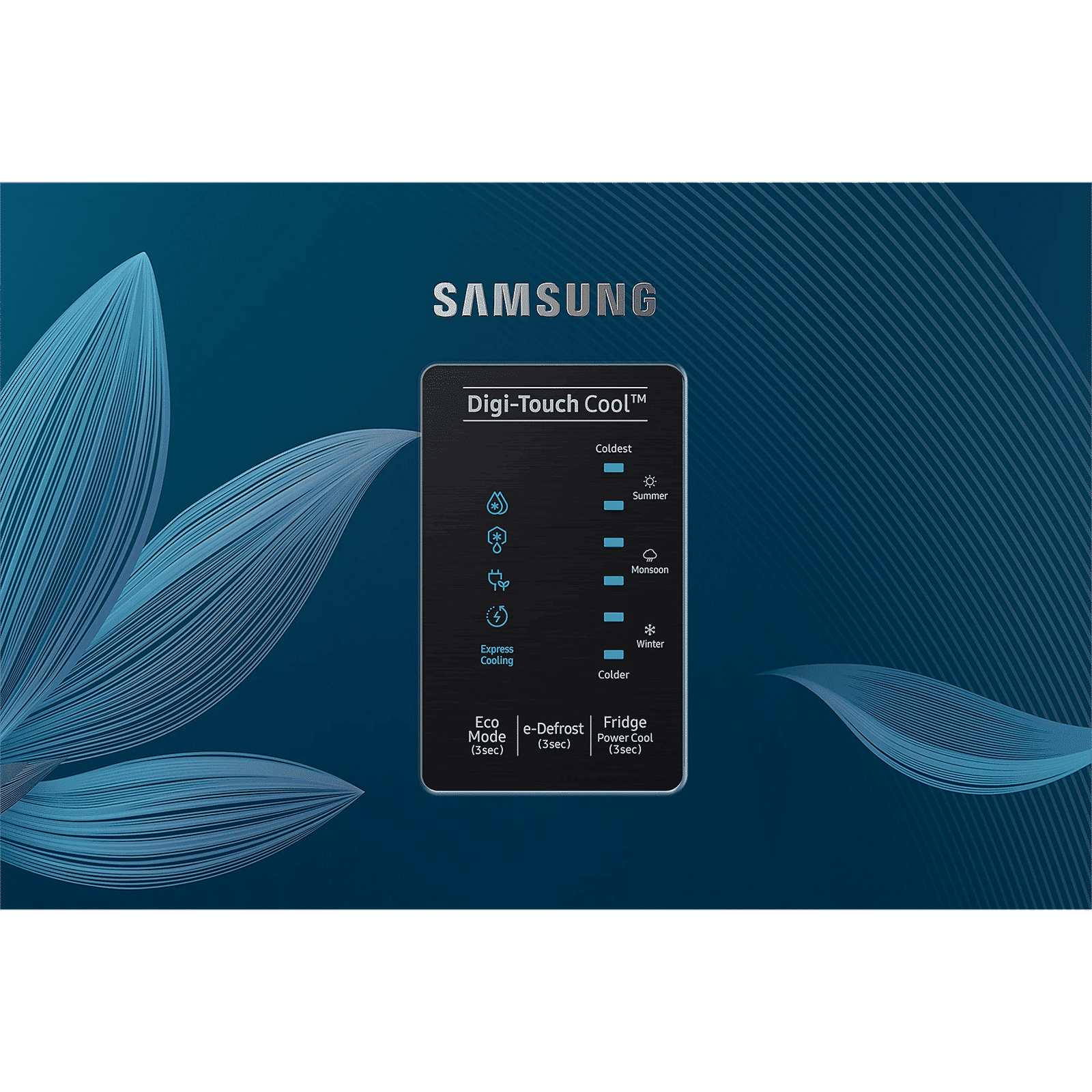 SAMSUNG Digi-Touch Cool 198 Litres 4 Star Direct Cool Single Door Refrigerator with Base Stand Drawer (RR21A2E2X9U/HL, Paradise Bloom Blue)_15