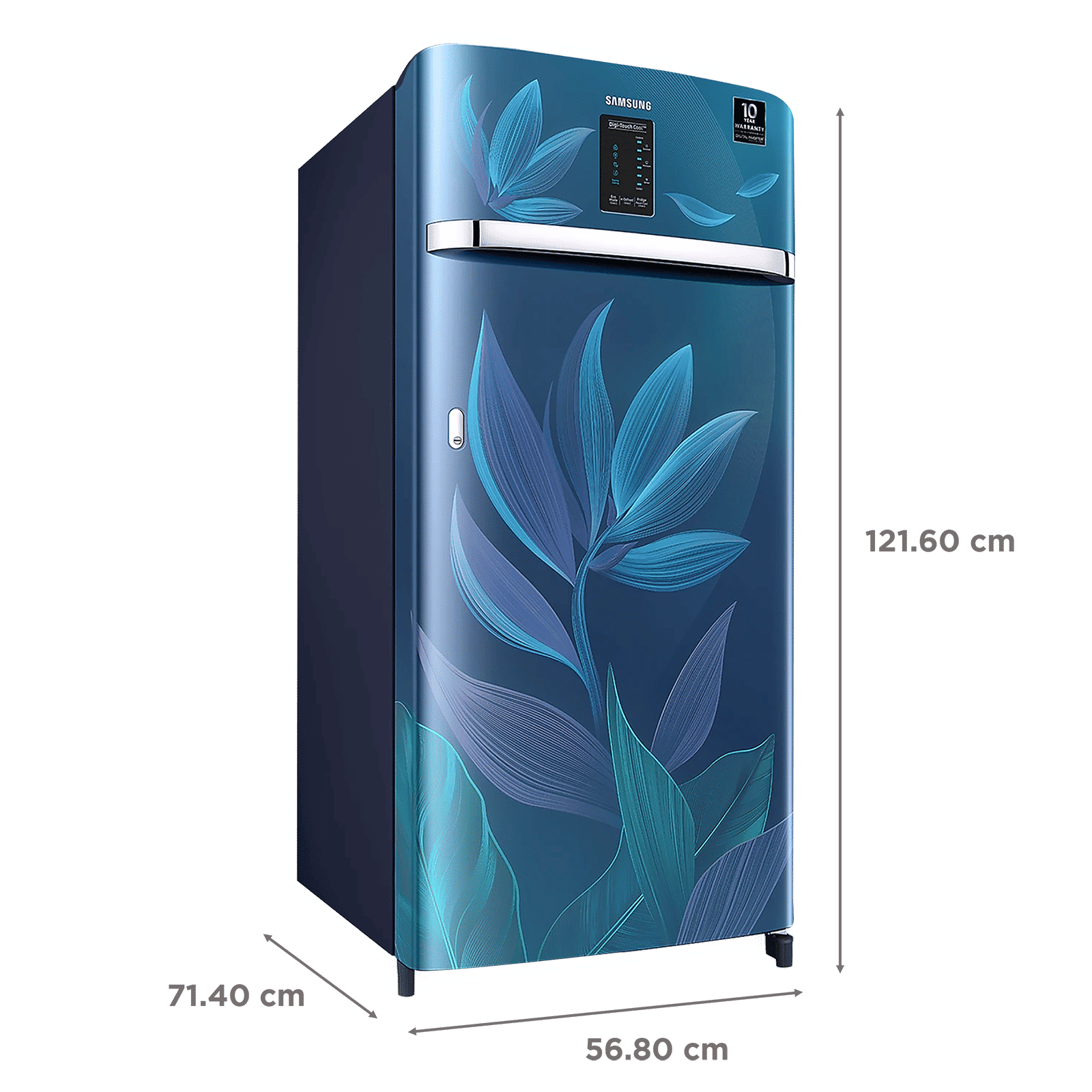 SAMSUNG Digi-Touch Cool 198 Litres 4 Star Direct Cool Single Door Refrigerator with Base Stand Drawer (RR21A2E2X9U/HL, Paradise Bloom Blue)_3