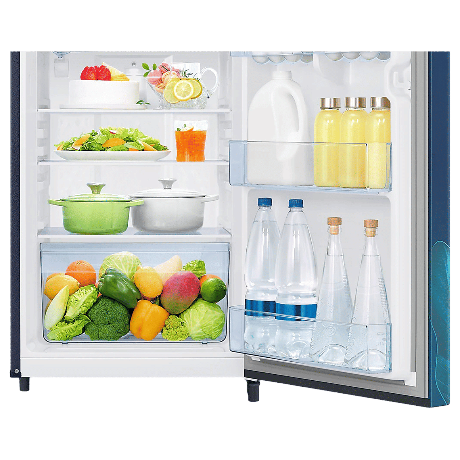 SAMSUNG Digi-Touch Cool 198 Litres 4 Star Direct Cool Single Door Refrigerator with Base Stand Drawer (RR21A2E2X9U/HL, Paradise Bloom Blue)_7