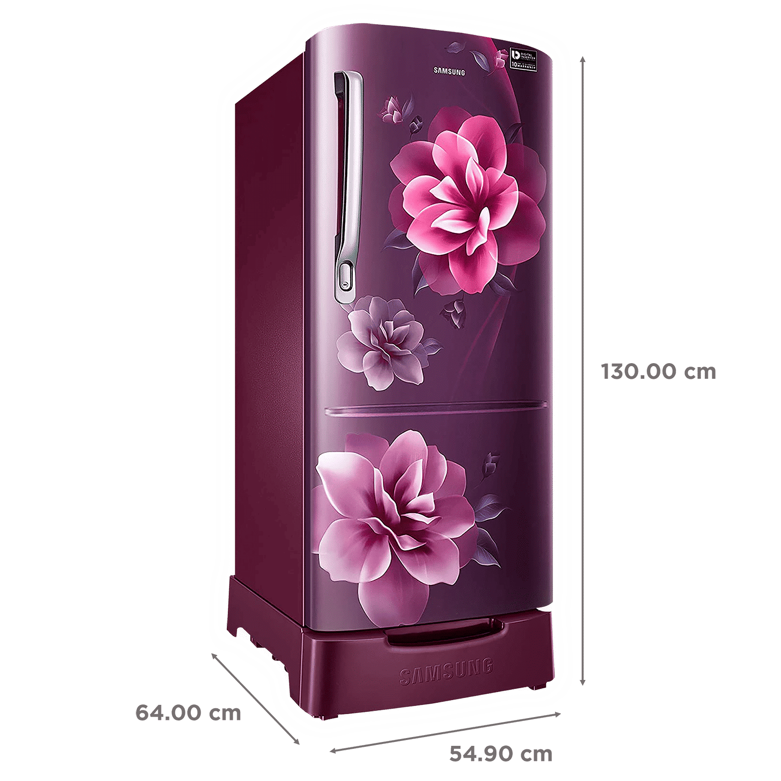 SAMSUNG Grande 192 Litres 3 Star Direct Cool Single Door Refrigerator with Base Stand Drawer (RR20A182YCR/HL, Camellia Purple)_3