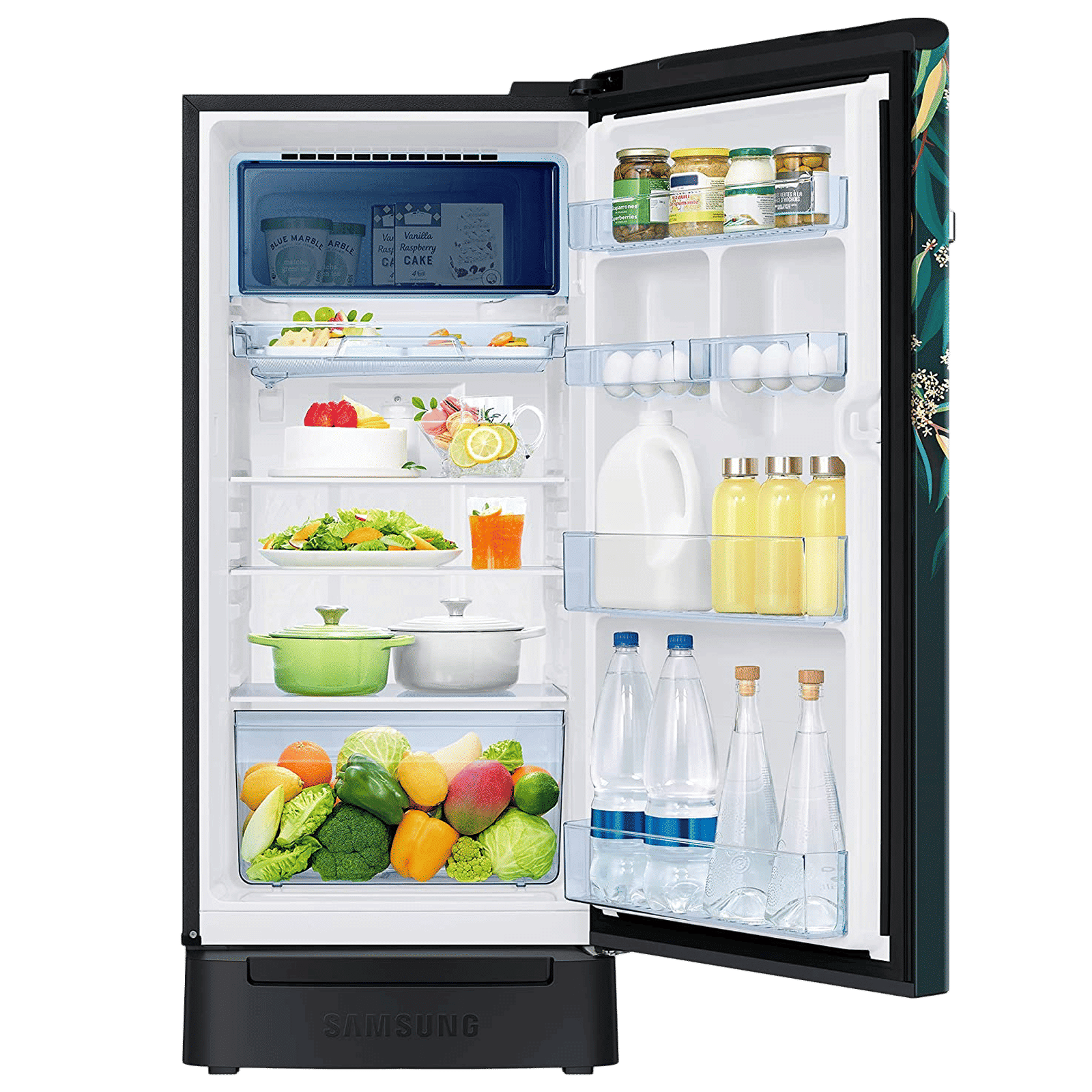 SAMSUNG Digi-Touch Cool 198 Litres 3 Star Direct Cool Single Door Refrigerator with Base Stand Drawer (RR21A2F2YTG/HL, Delight Tropical)_4