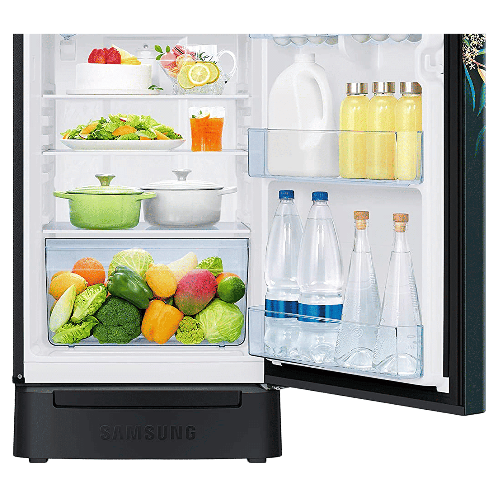 SAMSUNG Digi-Touch Cool 198 Litres 3 Star Direct Cool Single Door Refrigerator with Base Stand Drawer (RR21A2F2YTG/HL, Delight Tropical)_6