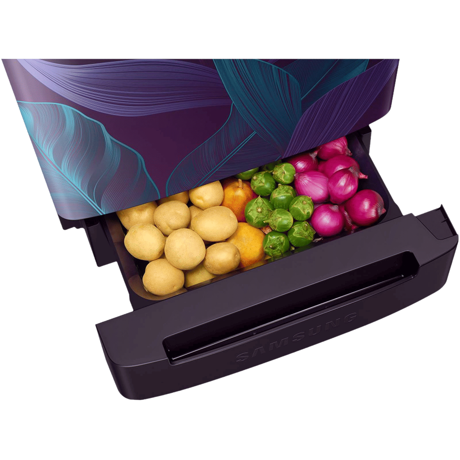 SAMSUNG Digi-Touch Cool 198 Litres 4 Star Direct Cool Single Door Refrigerator with Base Stand Drawer (RR21A2F2X9R/HL, Paradise Bloom Purple)_9