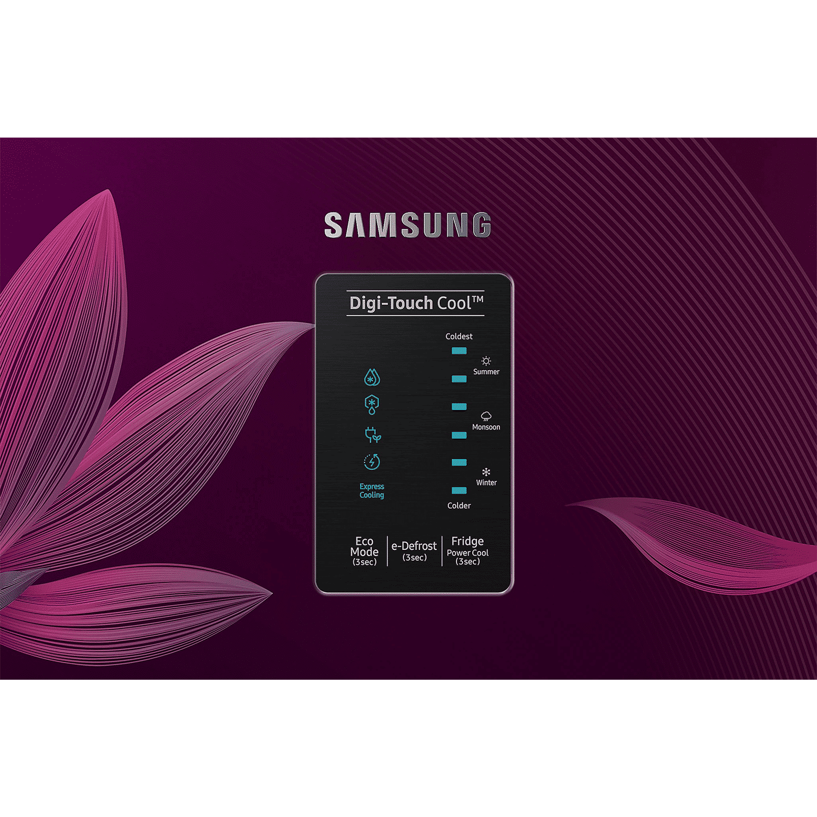 SAMSUNG Digi-Touch Cool 198 Litres 4 Star Direct Cool Single Door Refrigerator with Base Stand Drawer (RR21A2F2X9R/HL, Paradise Bloom Purple)_16