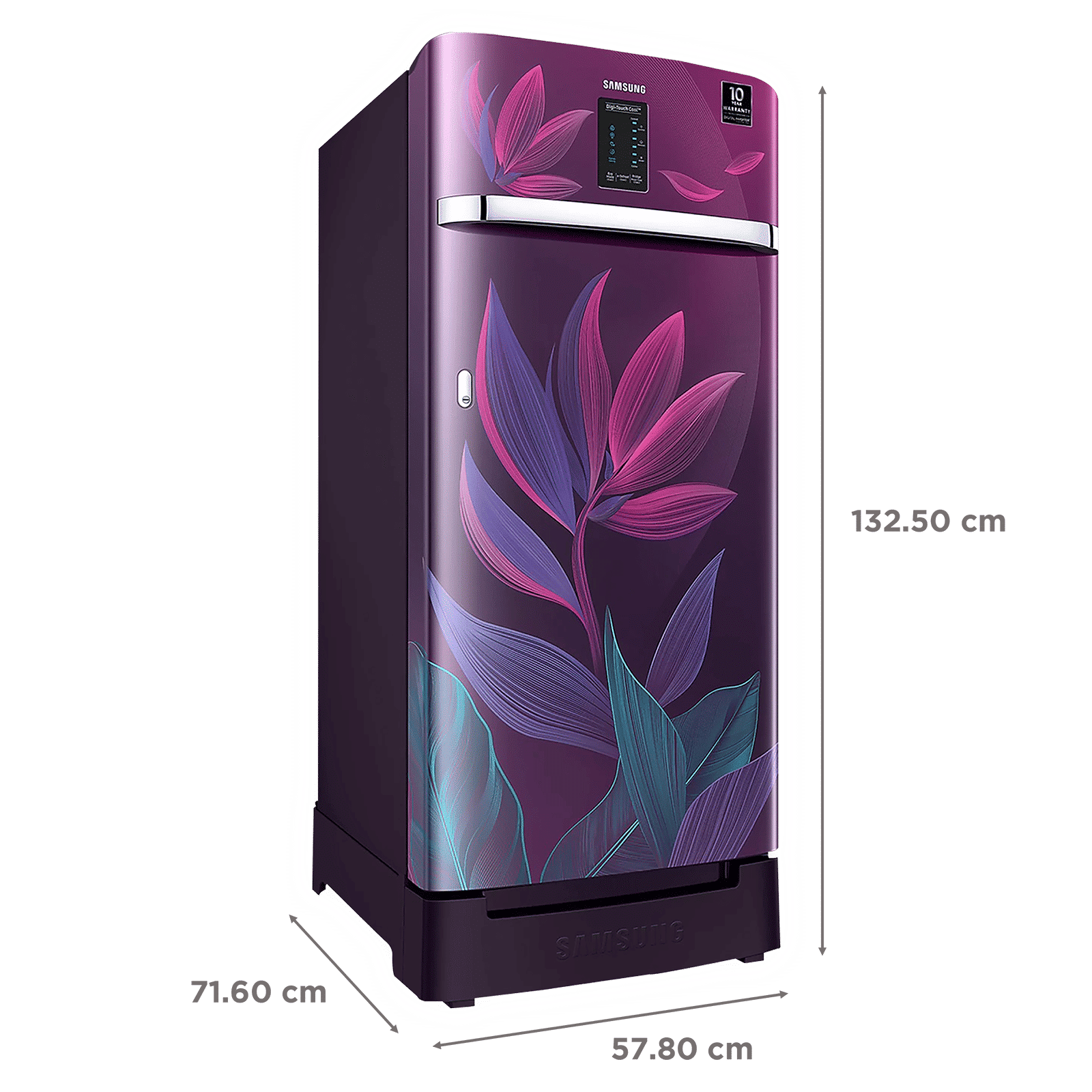 SAMSUNG Digi-Touch Cool 198 Litres 4 Star Direct Cool Single Door Refrigerator with Base Stand Drawer (RR21A2F2X9R/HL, Paradise Bloom Purple)_3