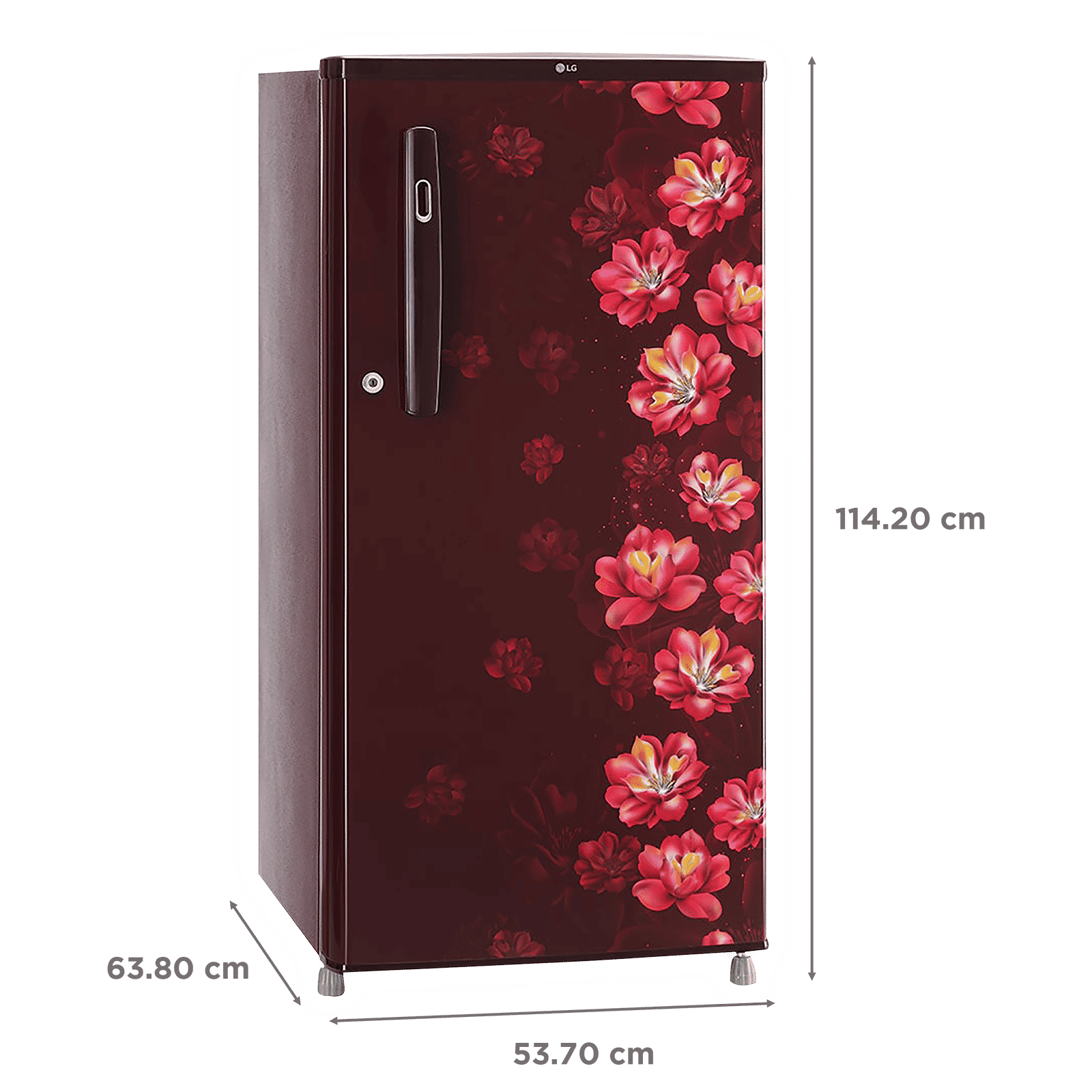LG 185 Litres 1 Star Direct Cool Single Door Refrigerator with Stabilizer Free Operation (GL-B199OSJB.ASJZEB, Scarlet Jasmine)_3