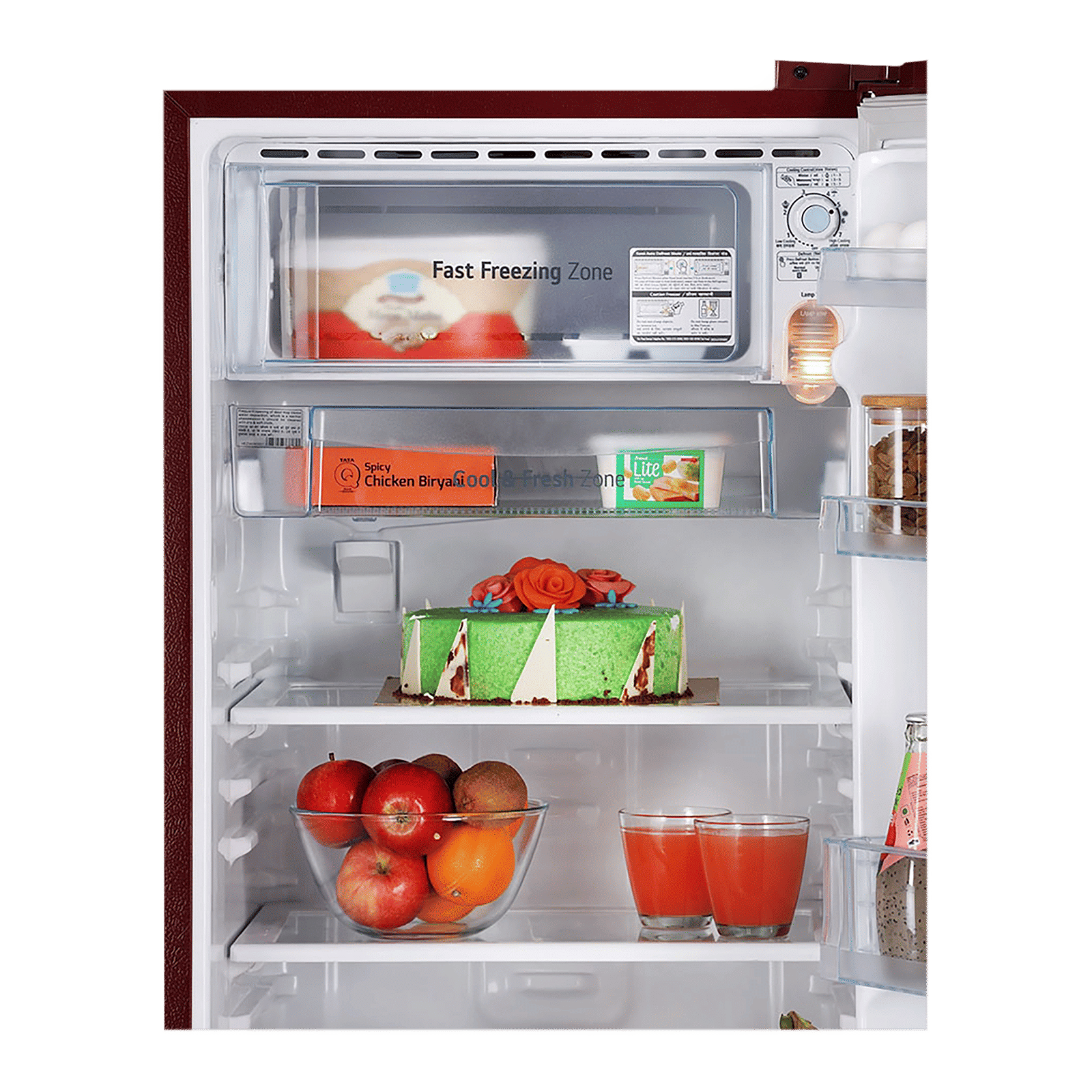 LG 185 Litres 1 Star Direct Cool Single Door Refrigerator with Stabilizer Free Operation (GL-B199OSJB.ASJZEB, Scarlet Jasmine)_7
