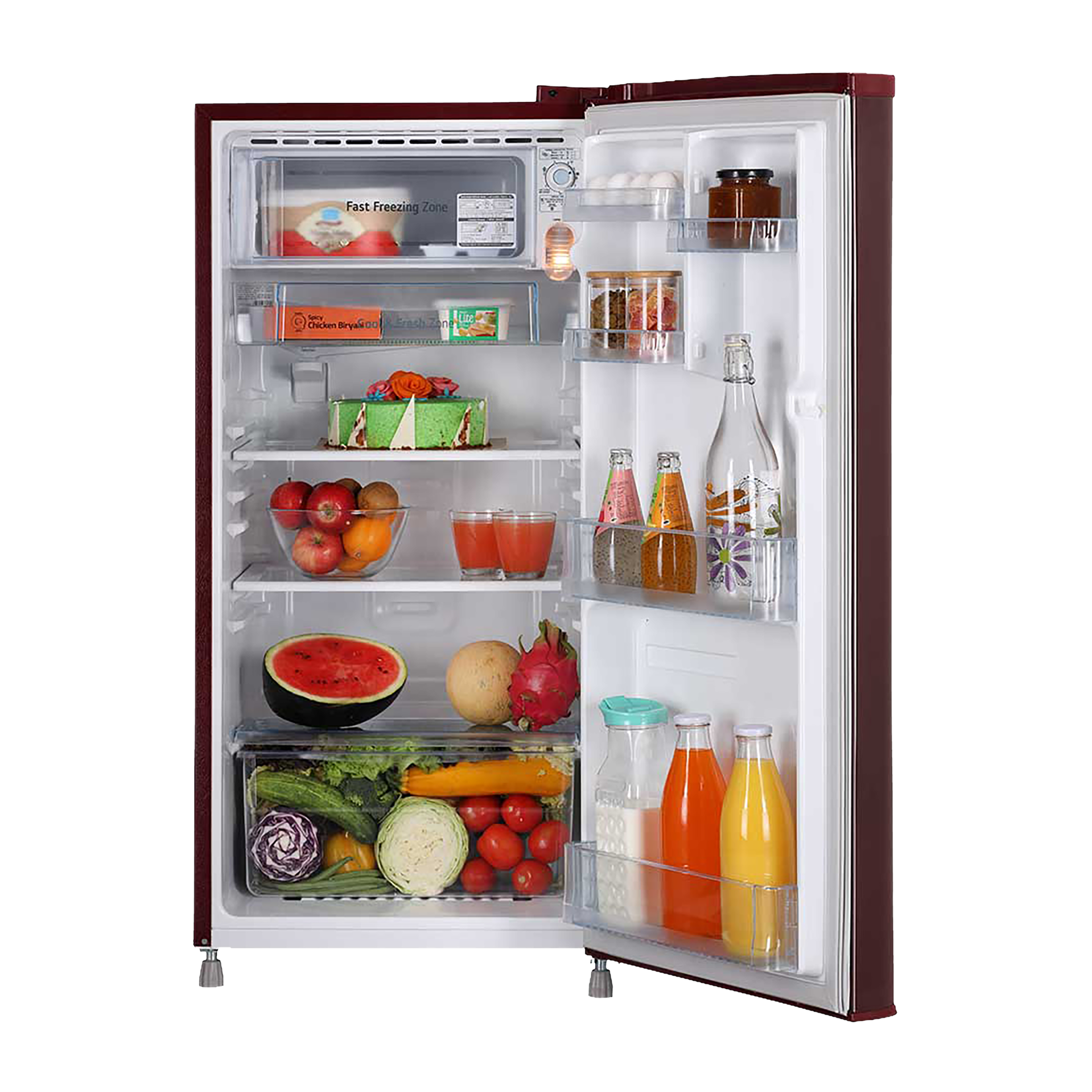 LG 185 Litres 2 Star Direct Cool Single Door Refrigerator with Stabilizer Free Operation (GL-B199OSEC.ASEZEB, Scarlet Euphoria) LG 185 Litres 2 Star Direct Cool Single Door Refrigerator with Stabilizer Free Operation (GL-B199OSEC.ASEZEB, Scarlet Euphoria)_5