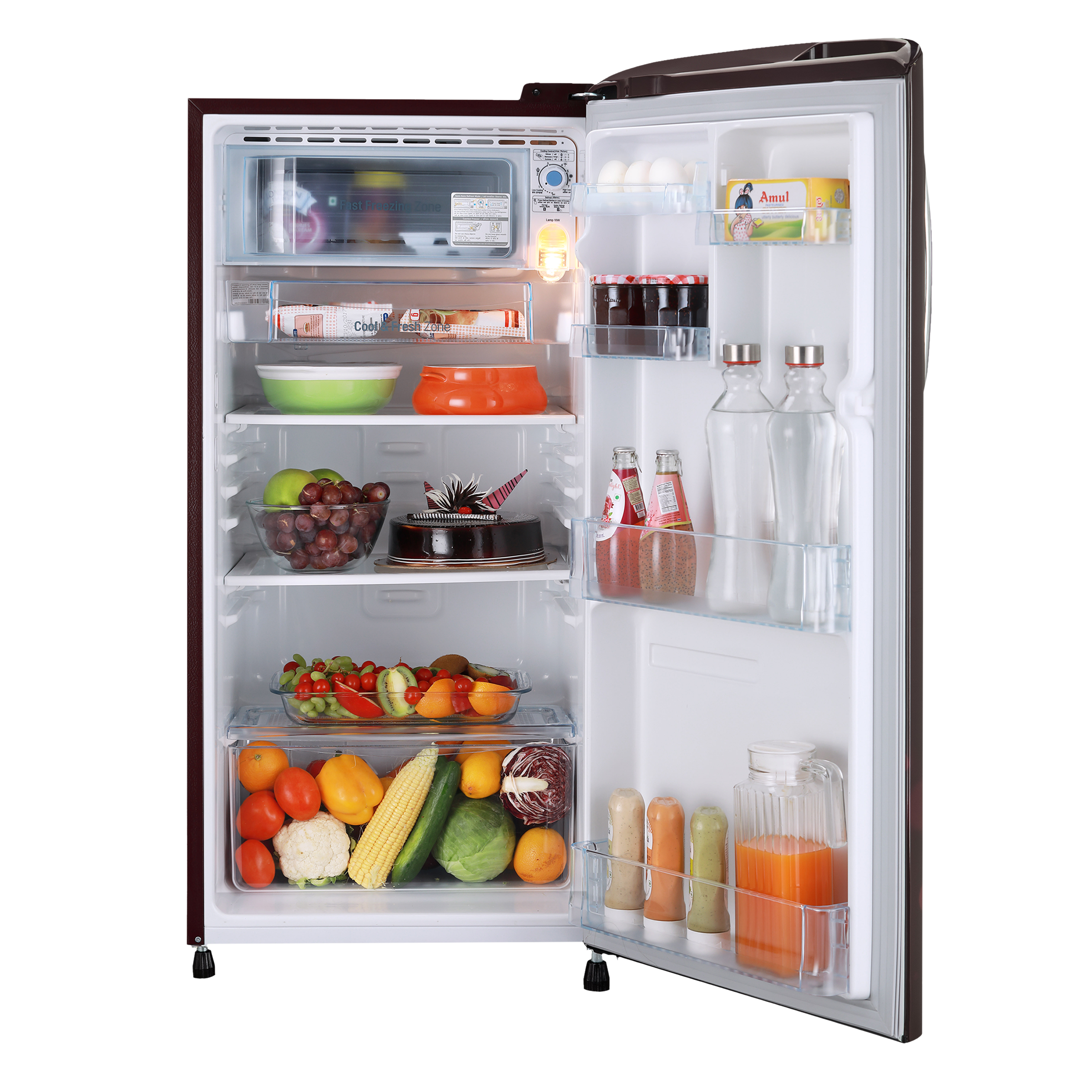 LG 190 Litres 3 Star Direct Cool Single Door Refrigerator with Stabilizer Free Operation (GL-B201ASED.ASEZEB, Scarlet Euphoria)_5