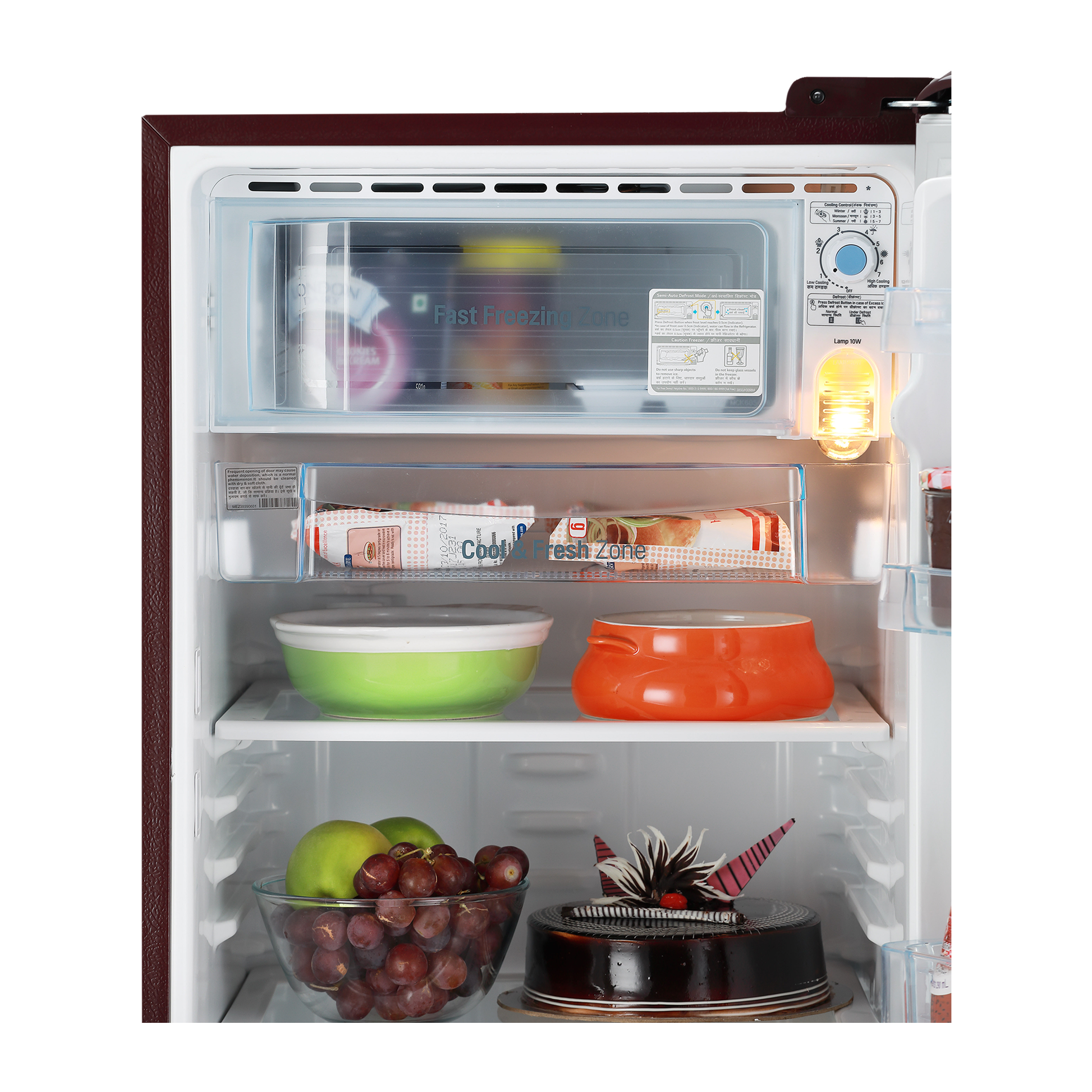 LG 190 Litres 3 Star Direct Cool Single Door Refrigerator with Stabilizer Free Operation (GL-B201ASED.ASEZEB, Scarlet Euphoria)_7