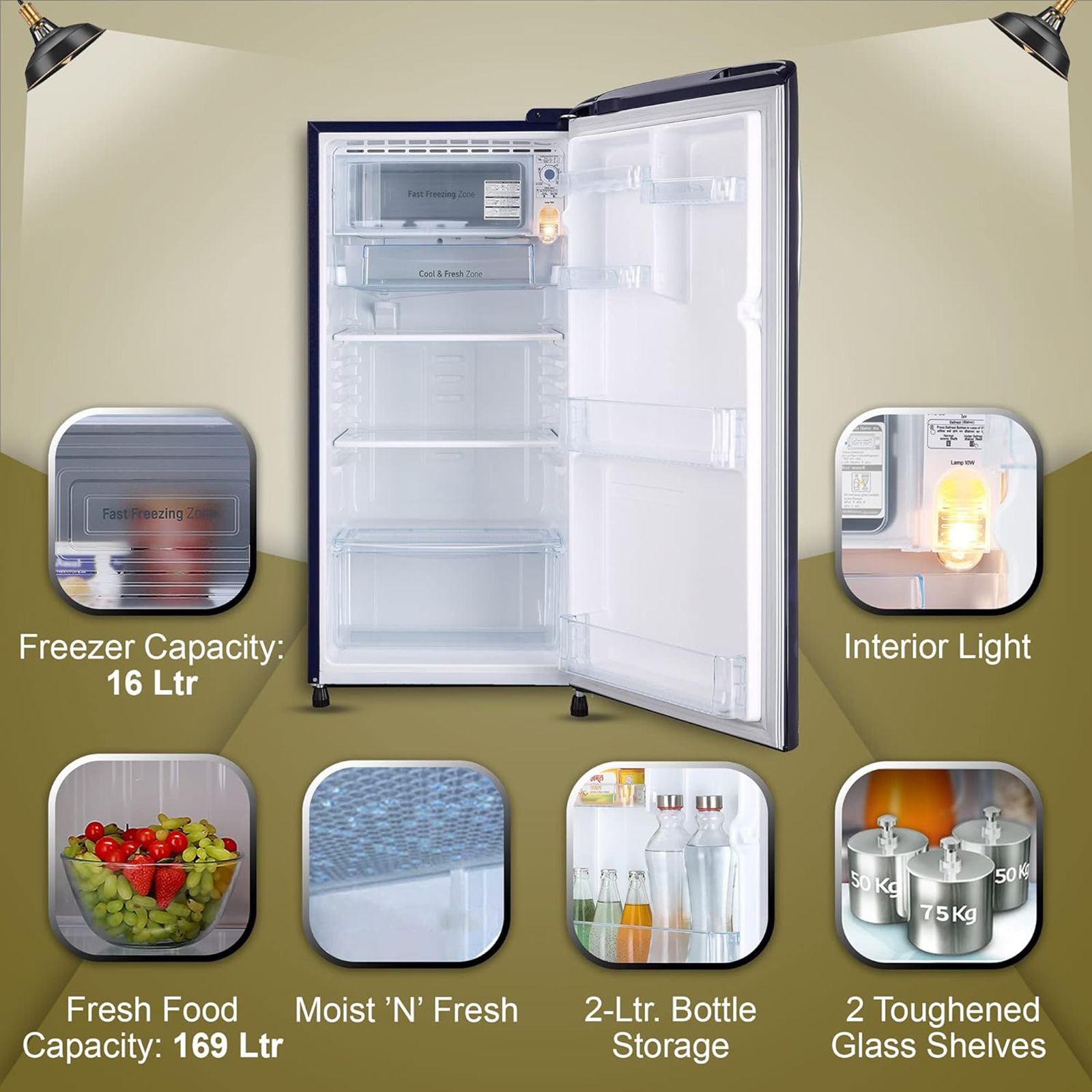 LG 190 Litres 3 Star Direct Cool Single Door Refrigerator with Stabilizer Free Operation (GL-B201ABED.ABEZEB, Blue Euphoria) LG 190 Litres 3 Star Direct Cool Single Door Refrigerator with Stabilizer Free Operation (GL-B201ABED.ABEZEB, Blue Euphoria)_15