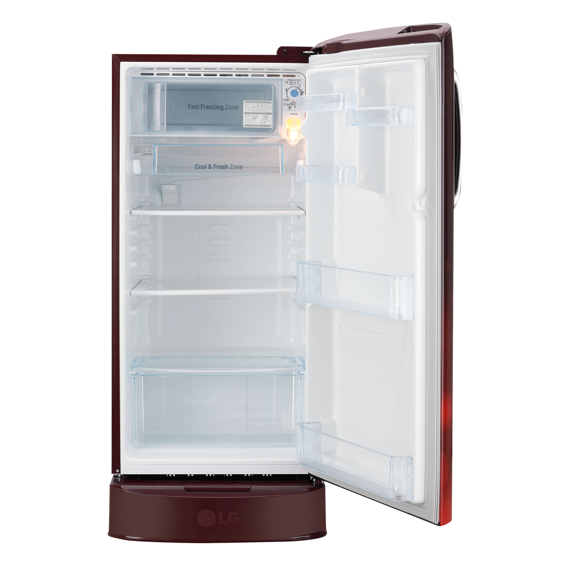 LG 185 Litres 3 Star Direct Cool Single Door Refrigerator with Stabilizer Free Operation (GL-D201ASCD.BSCZEB, Scarlet Charm)_6
