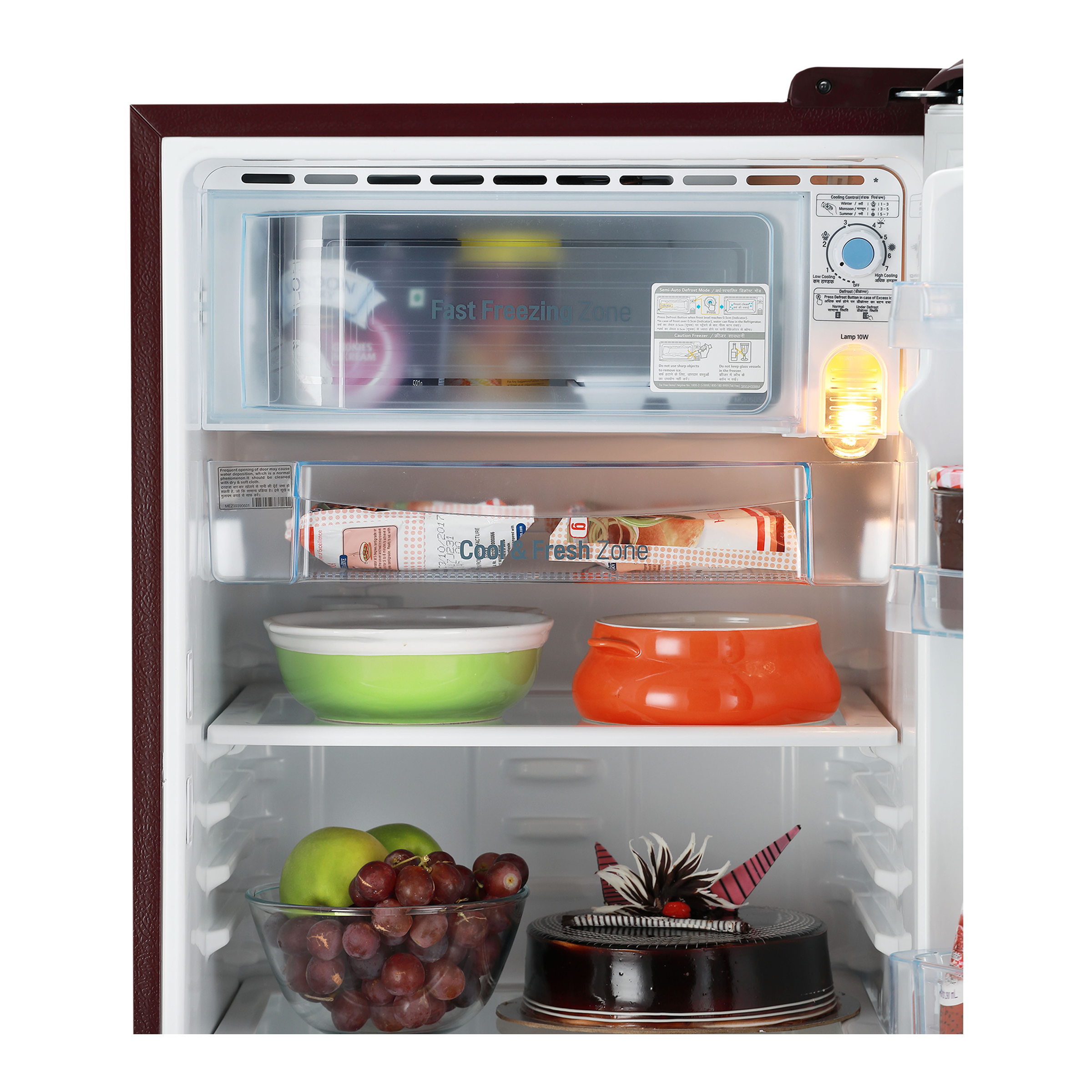 LG 185 Litres 3 Star Direct Cool Single Door Refrigerator with Stabilizer Free Operation (GL-D201ASCD.BSCZEB, Scarlet Charm)_7