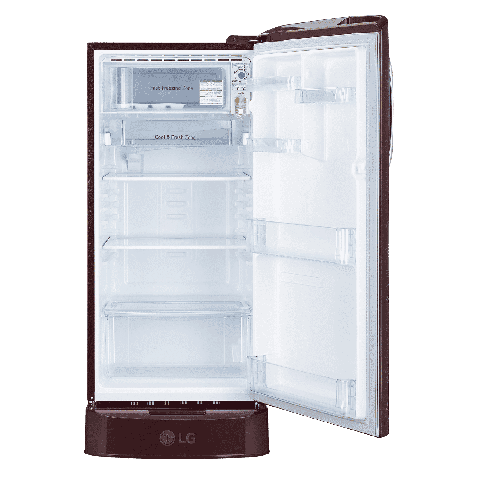 LG 185 Litres 3 Star Direct Cool Single Door Refrigerator with Stabilizer Free Operation (GL-D201ARRD.BRRZEB, Ruby Regal)_5