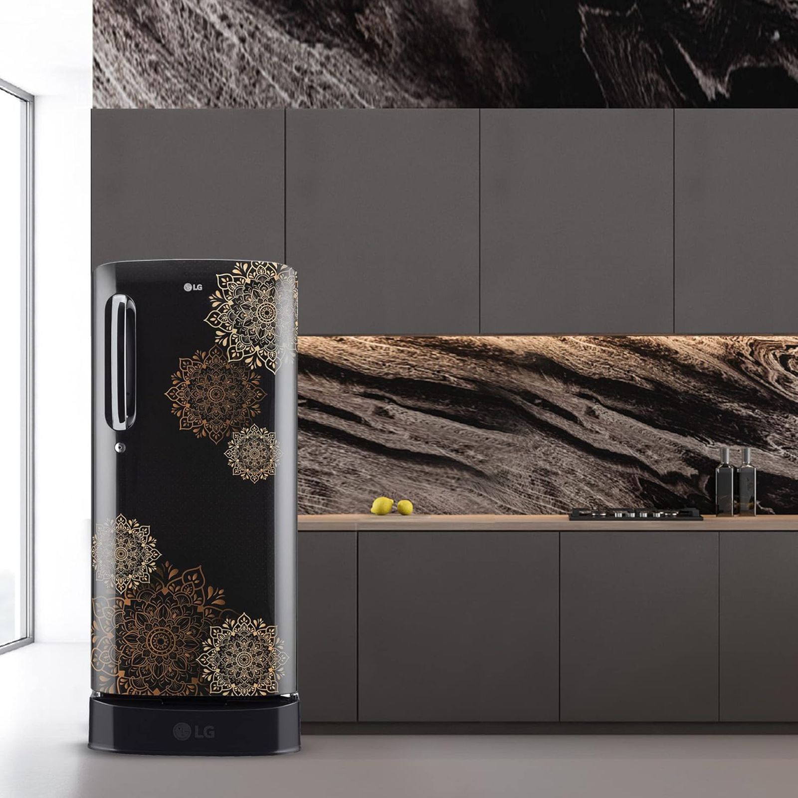 LG 190 Litres 3 Star Direct Cool Single Door Refrigerator with Stabilizer Free Operation (GL-D201AERD.BERZEB, Ebony Regal)_10