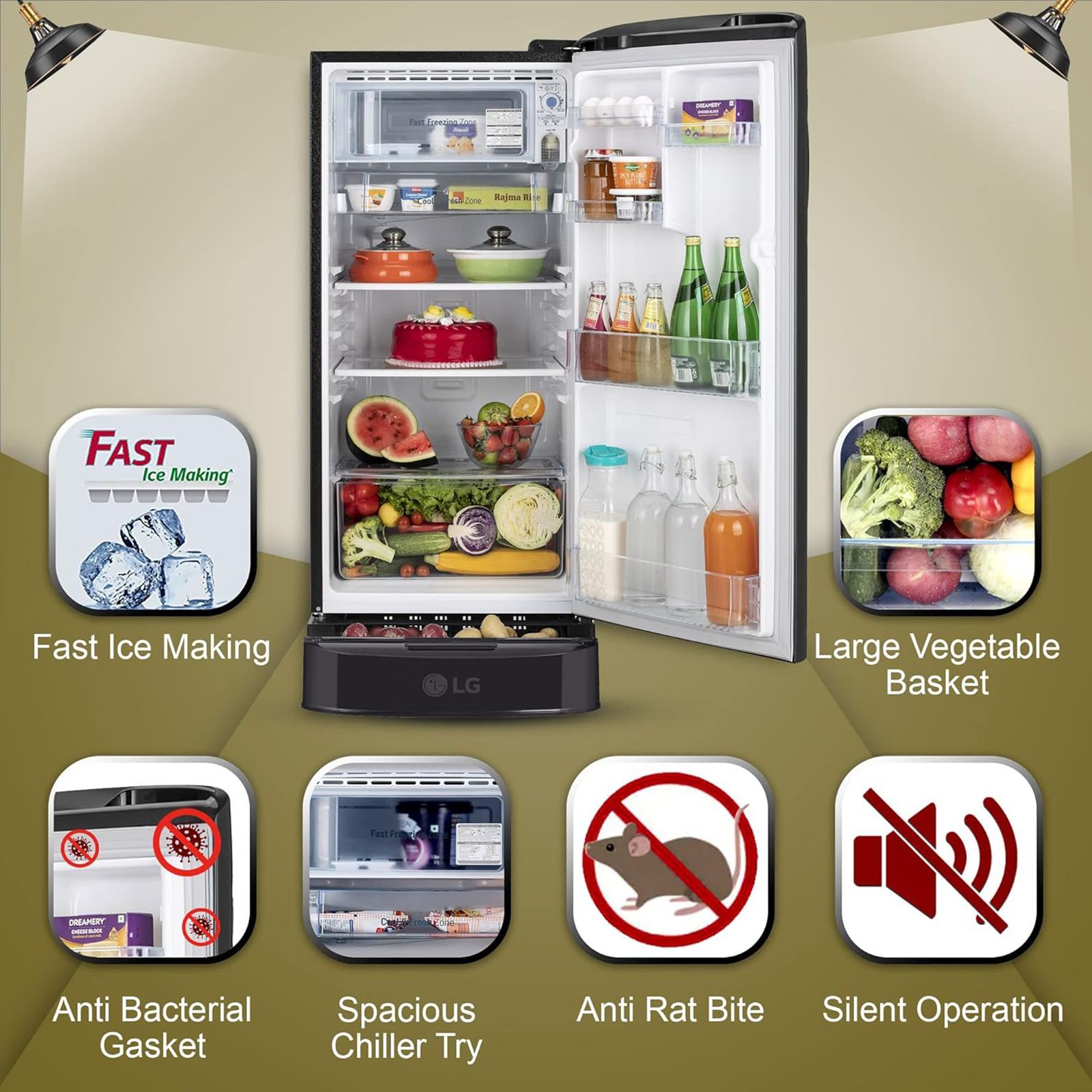 LG 190 Litres 3 Star Direct Cool Single Door Refrigerator with Stabilizer Free Operation (GL-D201AERD.BERZEB, Ebony Regal)_12