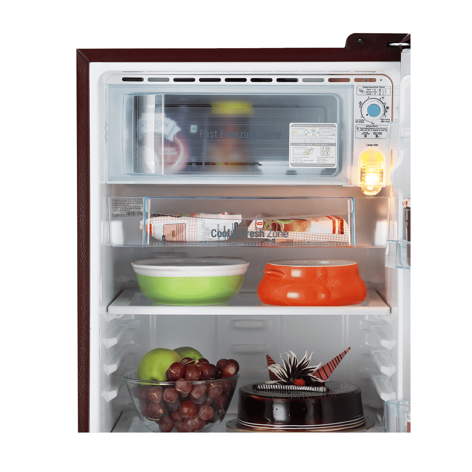 LG 185 Litres 3 Star Direct Cool Single Door Refrigerator with Stabilizer Free Operation (GL-B201ASVD.BSVZEB, Scarlet Victoria) LG 185 Litres 3 Star Direct Cool Single Door Refrigerator with Stabilizer Free Operation (GL-B201ASVD.BSVZEB, Scarlet Victoria)_6
