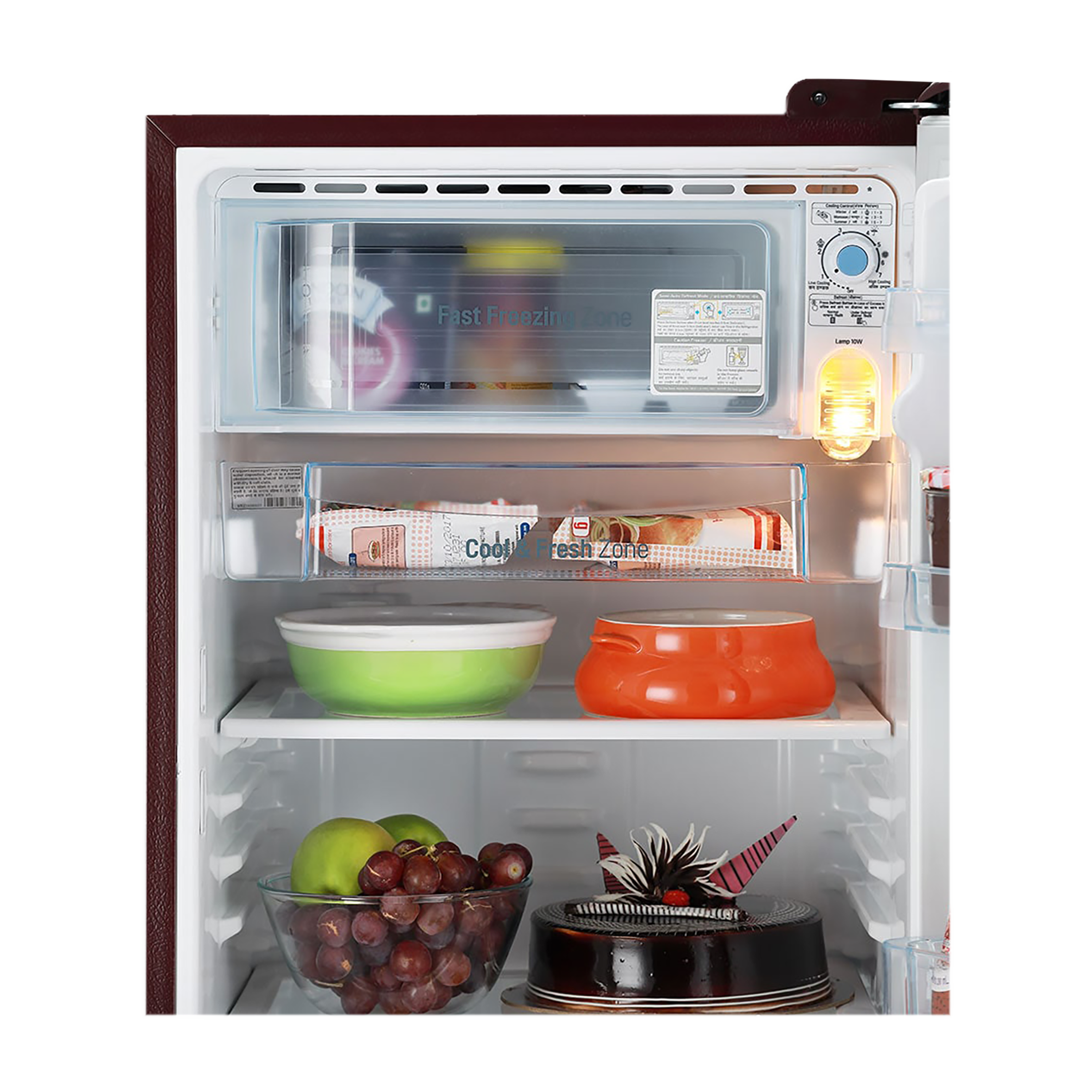 LG 190 Litres 5 Star Direct Cool Single Door Refrigerator with Stabilizer Free Operation (GL-B201ASEZ.BSEZEB, Scarlet Euphoria)_7