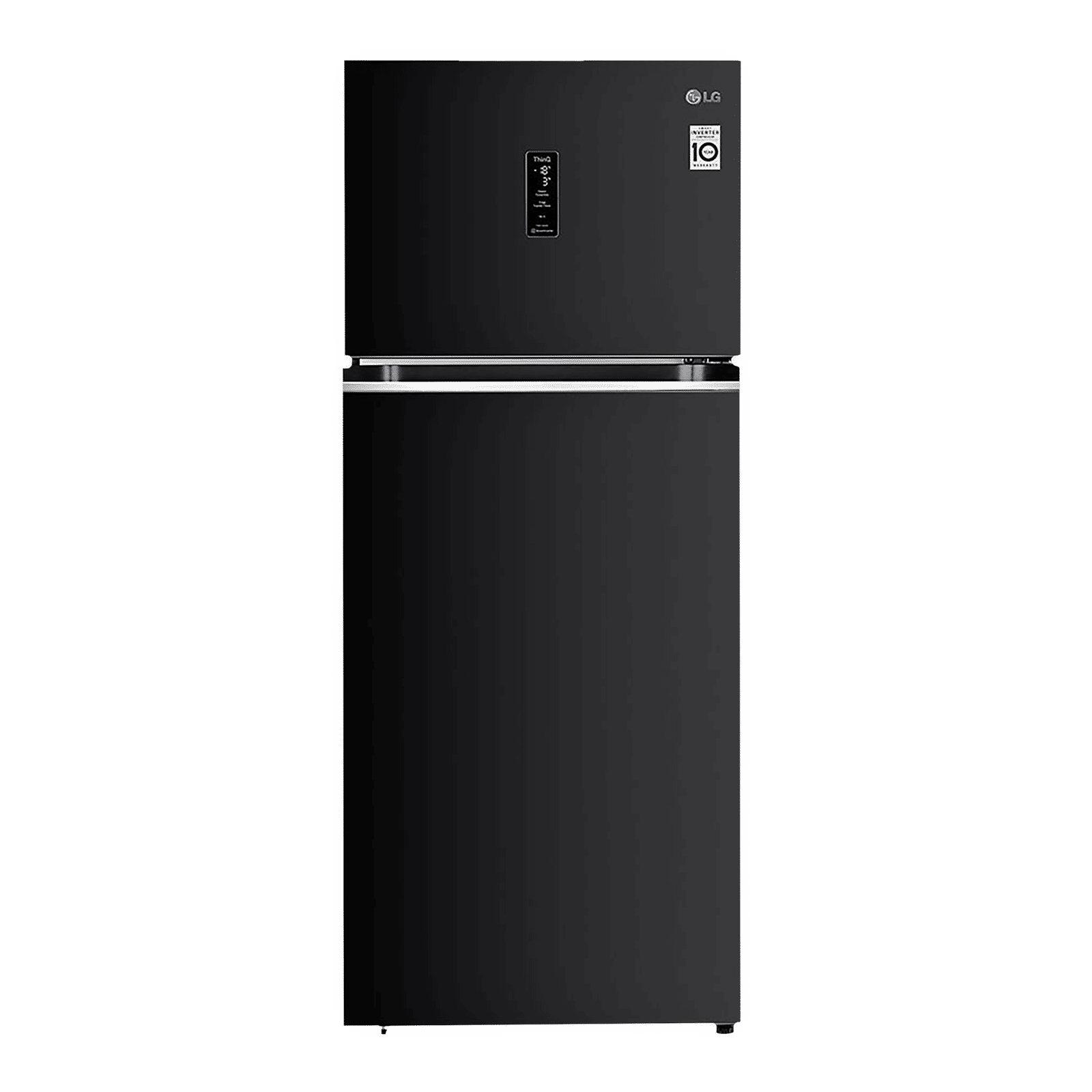 LG 398 Litres 3 Star Frost Free Double Door Smart Wi-Fi Enabled Convertible Refrigerator with Fresh O Zone (GL-T422VESX.DESZEB, Ebony Sheen)_1